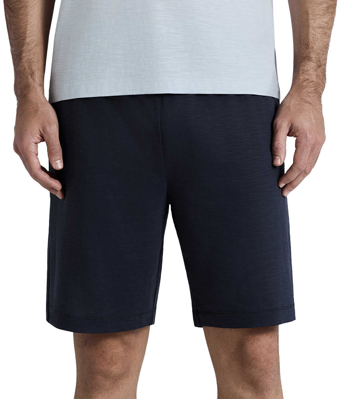 Men's Cotton Lounge Short-Sleeve Top and Shorts Set Green/Blue