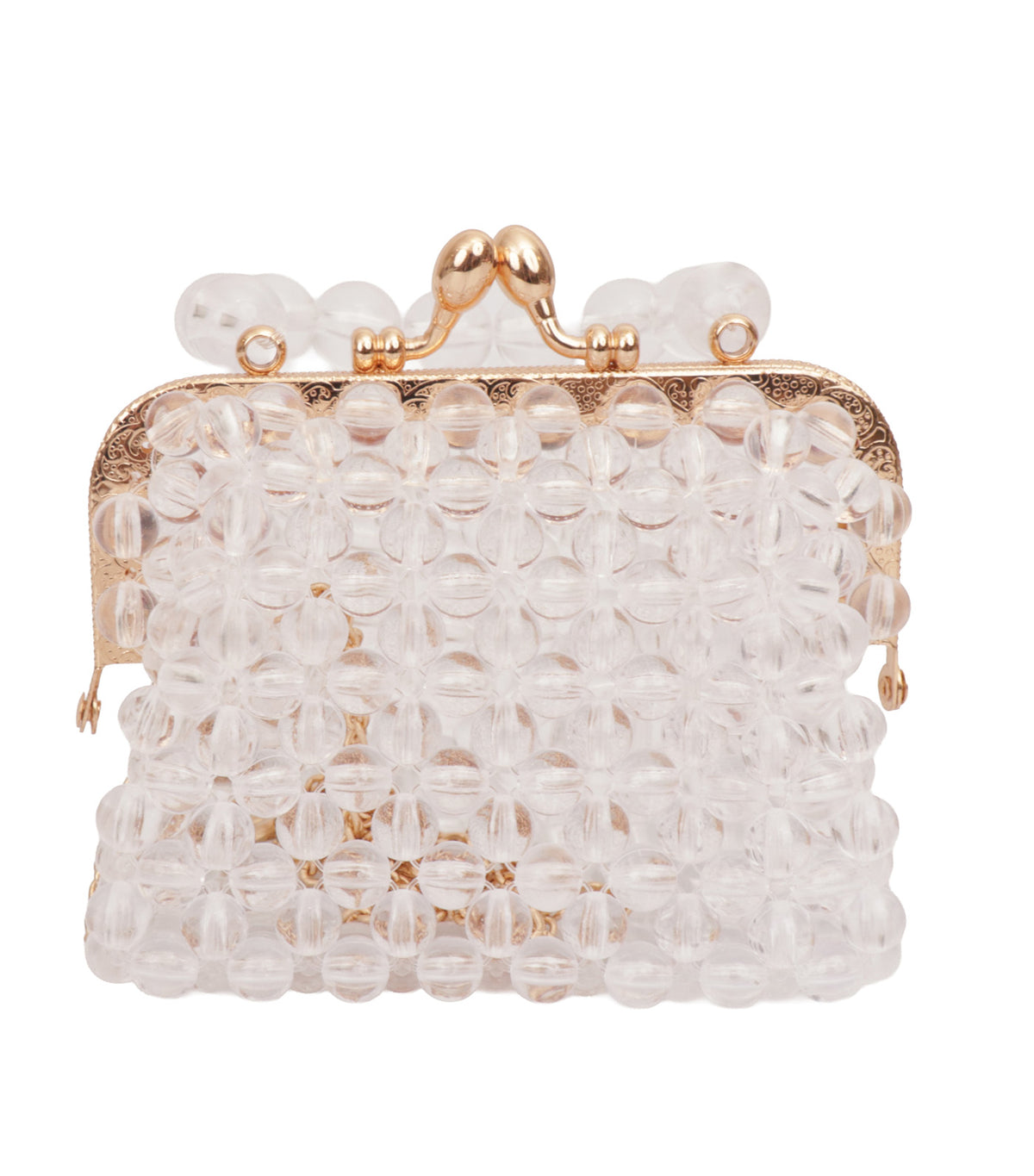 8in x 7in Christmas Pearl Handbag White