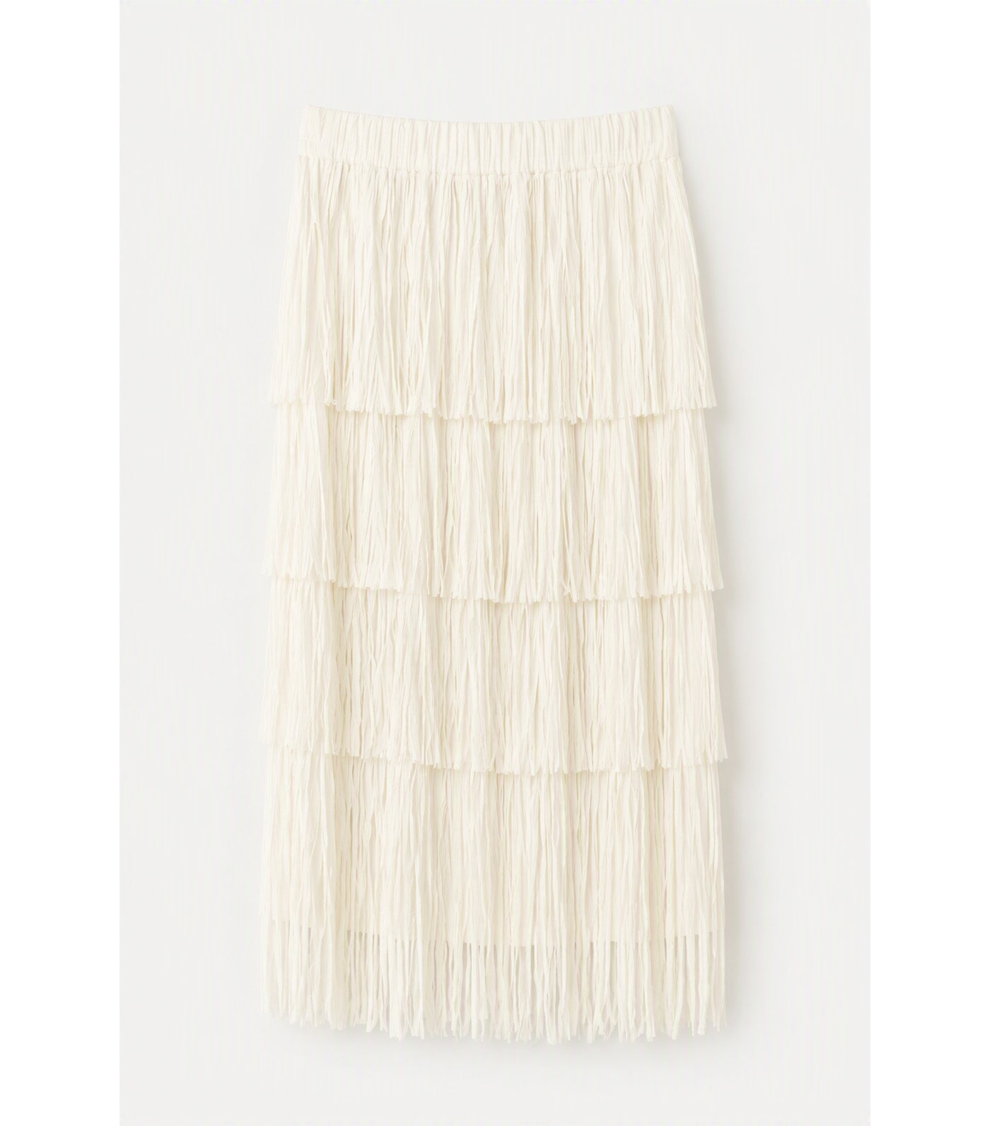 Tiered Tulle Maxi Skirt White