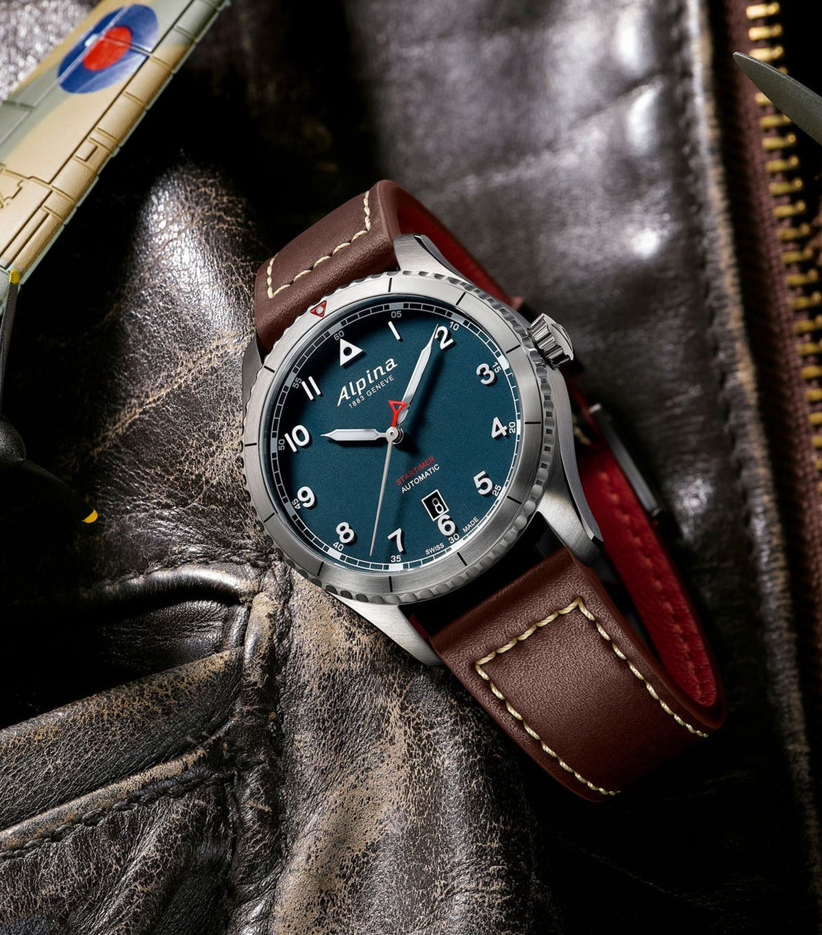 Startimer Pilot AL-525NW4S26 Silver/Brown