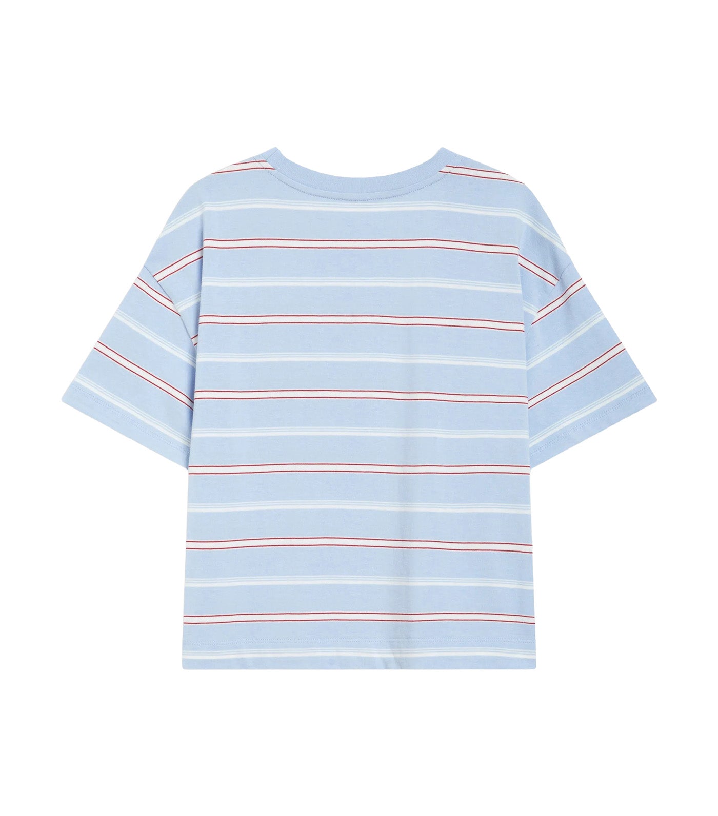 Welson Oversized Striped Cotton T-Shirt with Short Sleeves Sky Blue