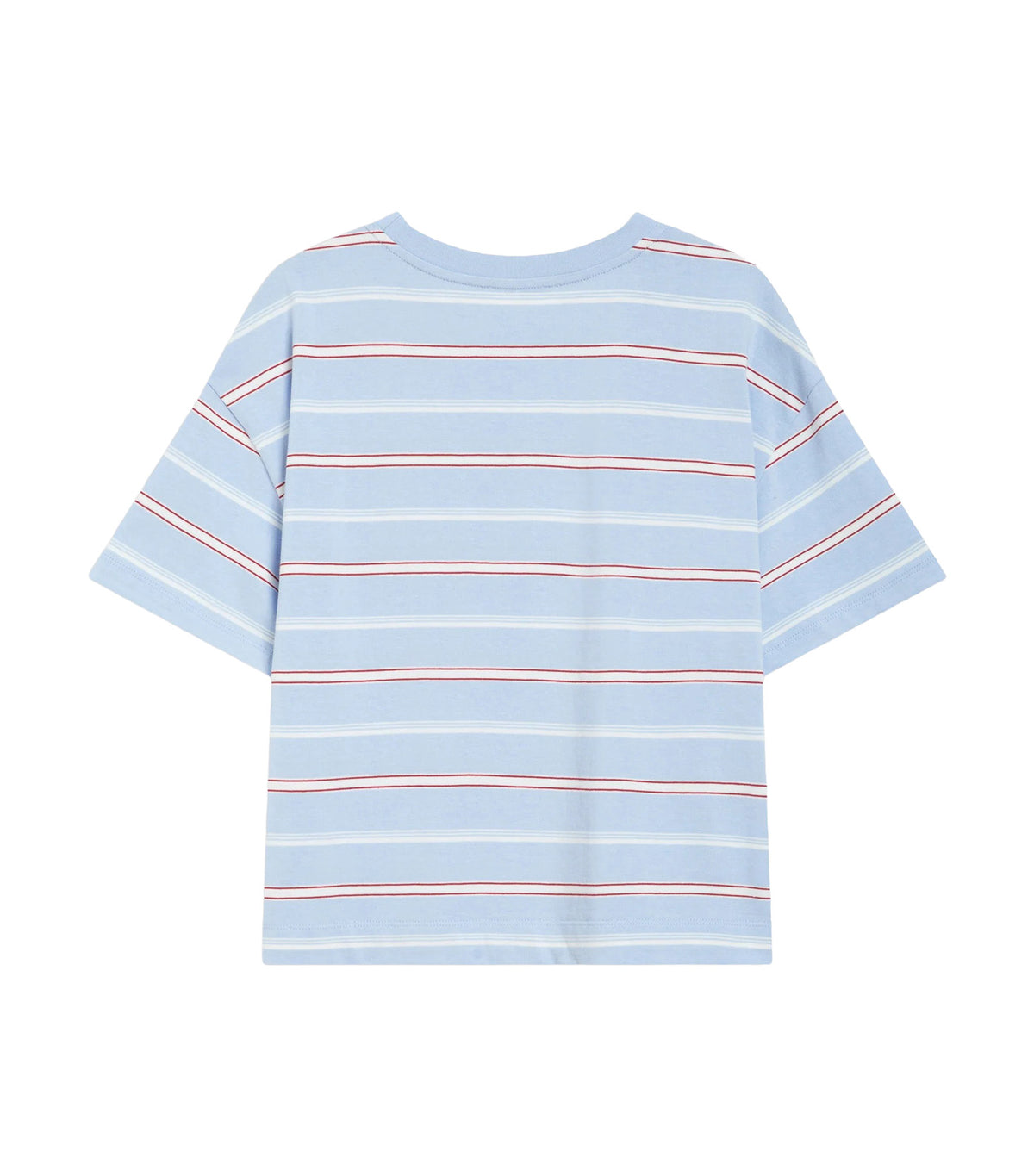 Welson Oversized Striped Cotton T-Shirt with Short Sleeves Sky Blue