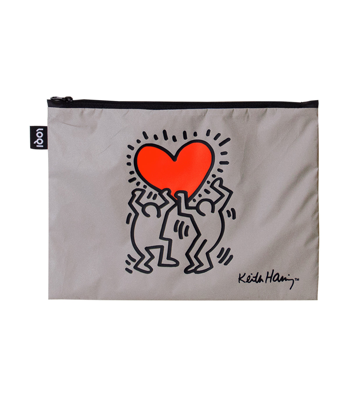 KEITH HARING Dog, Heart, Love Reflective Zip Pockets