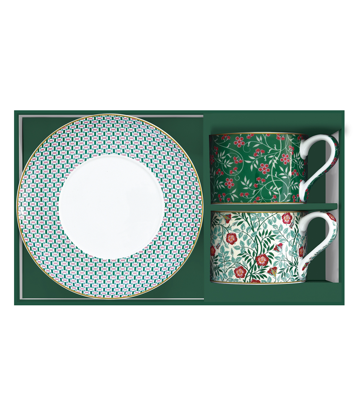 Floral Fantasy Porcelain Cup and Saucer Set of 2