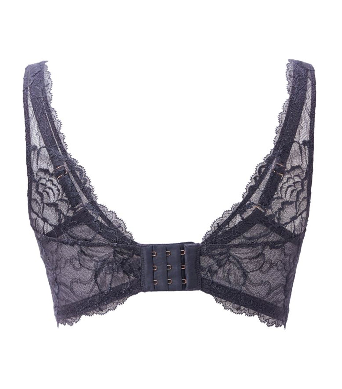 Florale Peony Full Cup Bra Pale Dark Gray