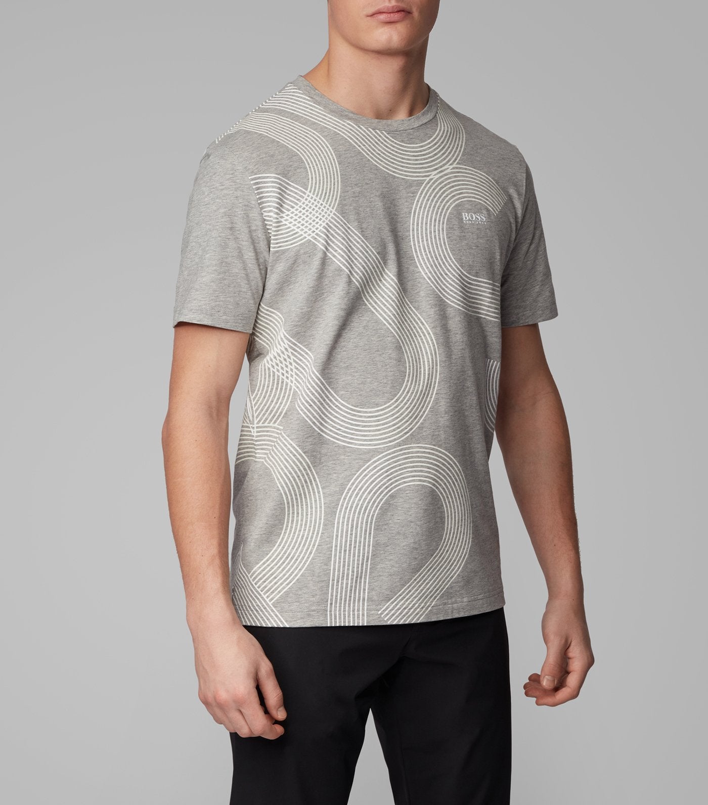 Tee 7 Stretch-Cotton T-Shirt Light Gray