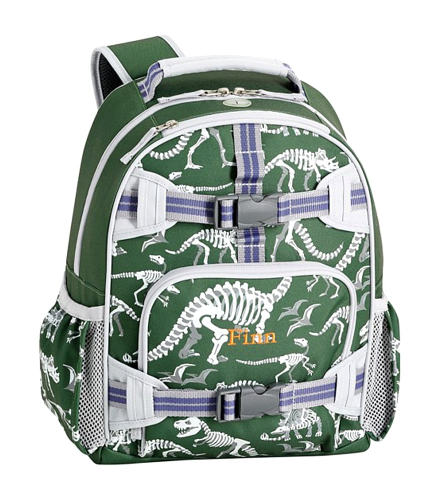 pottery barn kids mackenzie green glow-in-the-dark dinos backpacks small