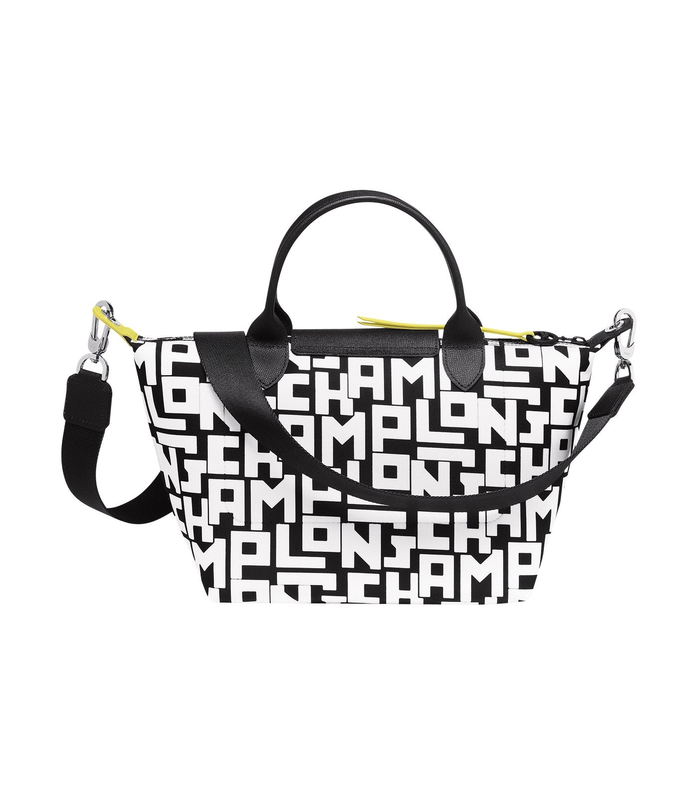 Longchamp Le Pliage LGP Top Handle S Black and White