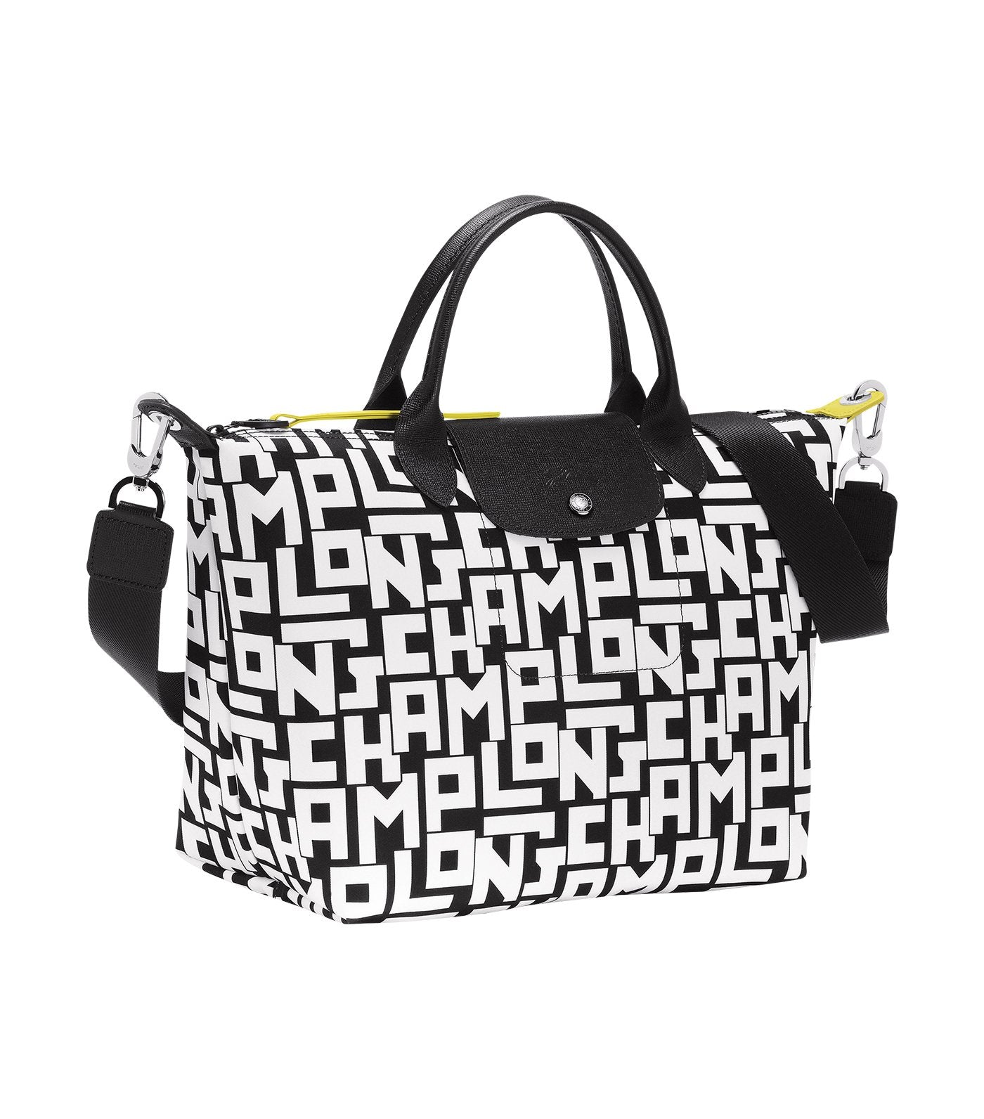 Le Pliage LGP Top-Handle Bag M Black and White