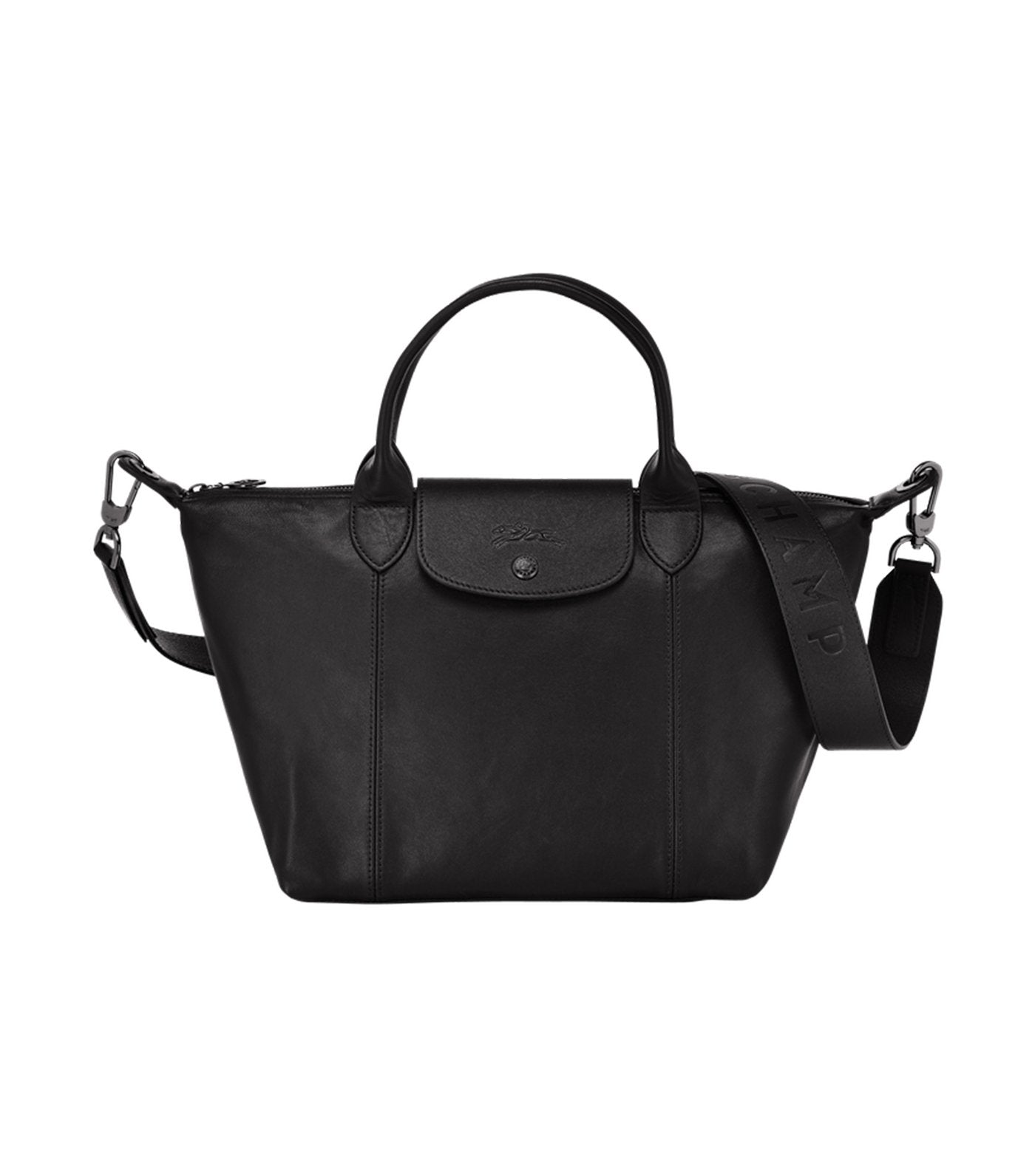 Le Pliage Cuir Top-Handle Bag S Black