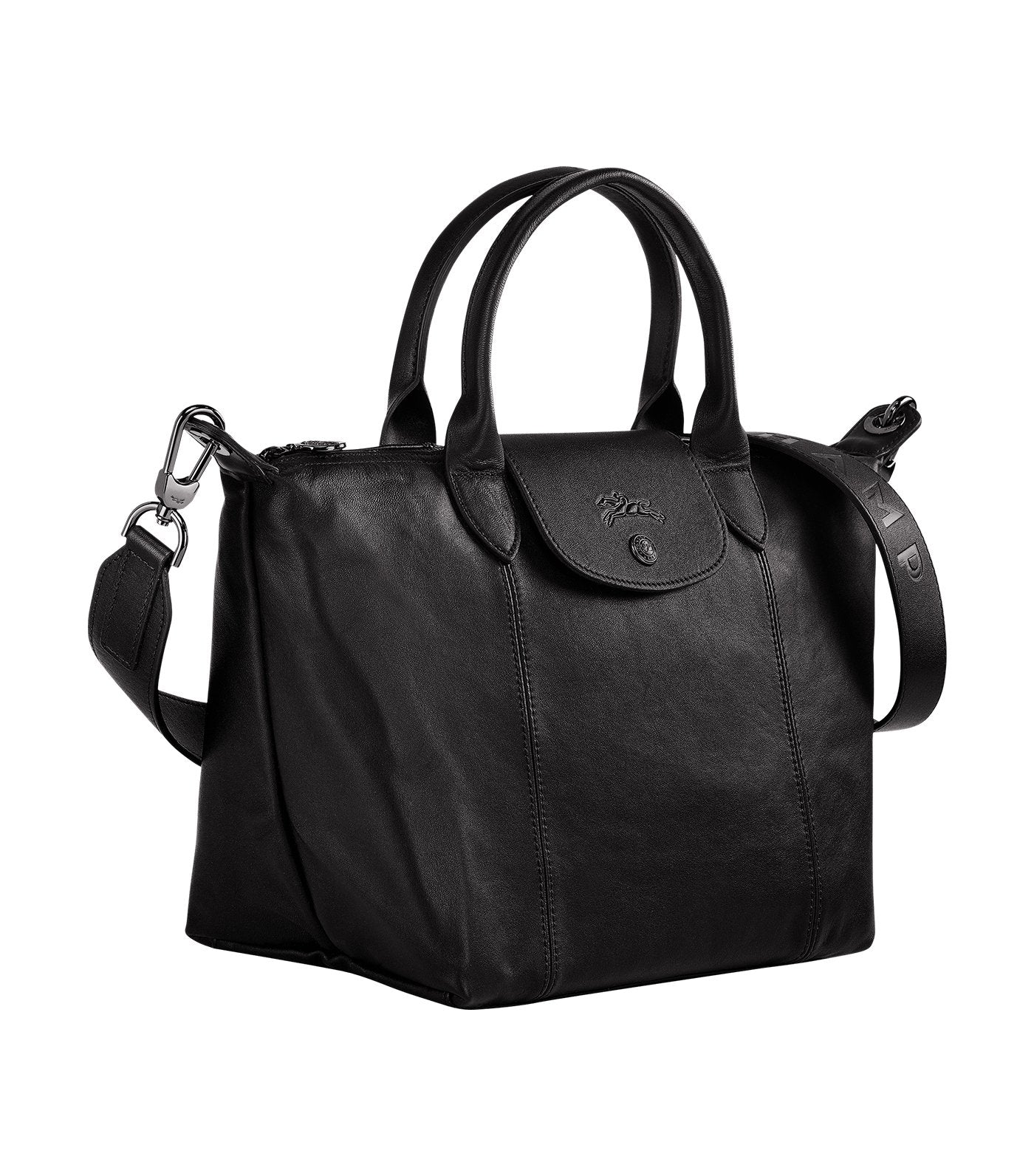 Le Pliage Cuir Top-Handle Bag S Black