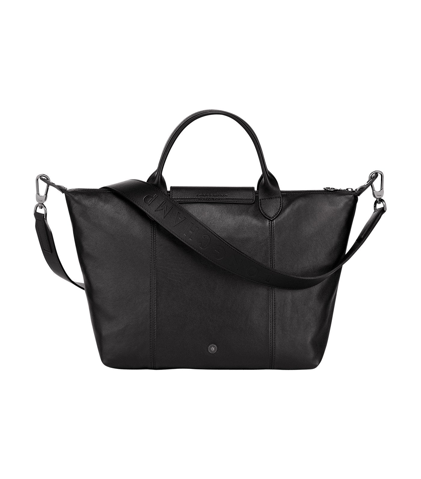 Le Pliage Cuir Top-Handle Bag M Black