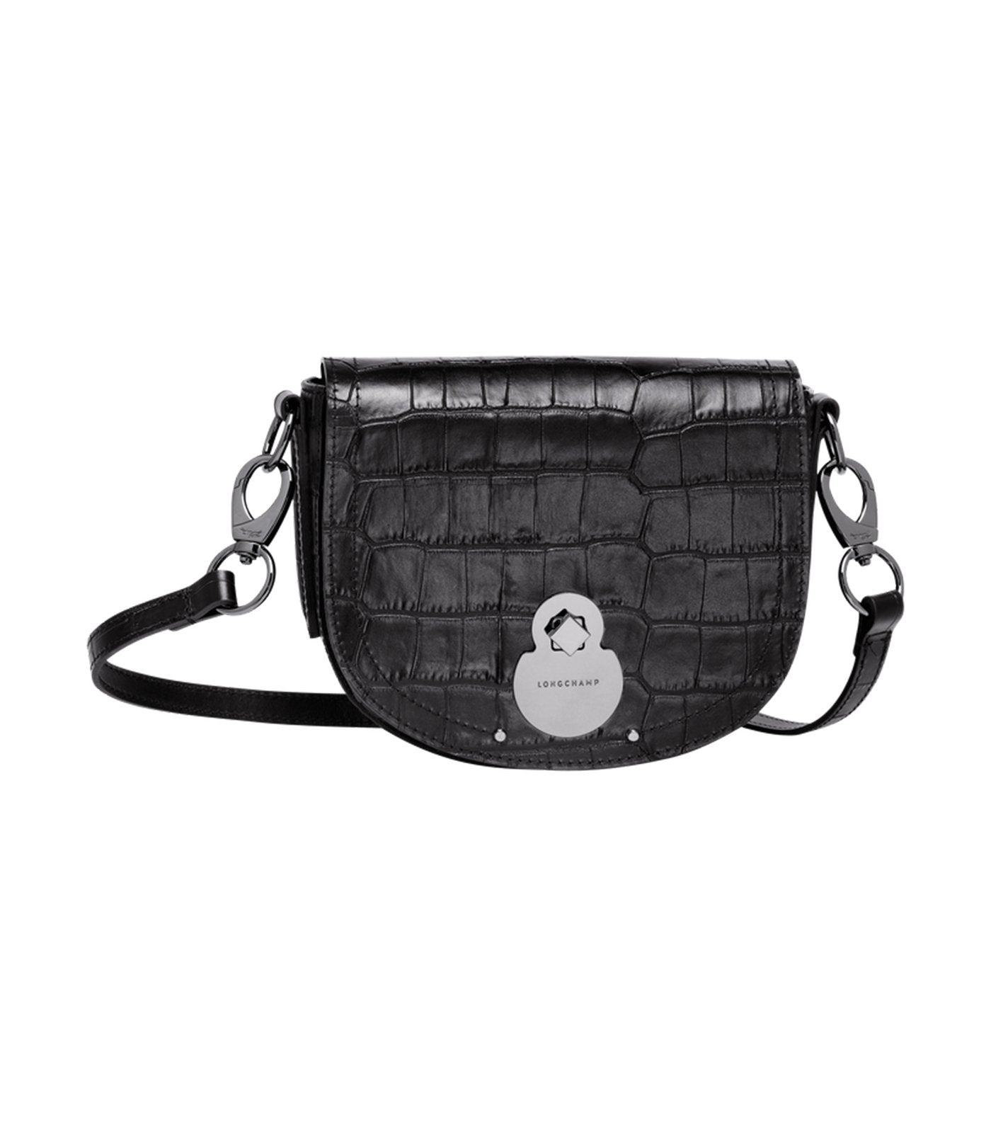 Croco Cavalcade Crossbody Bag S Black