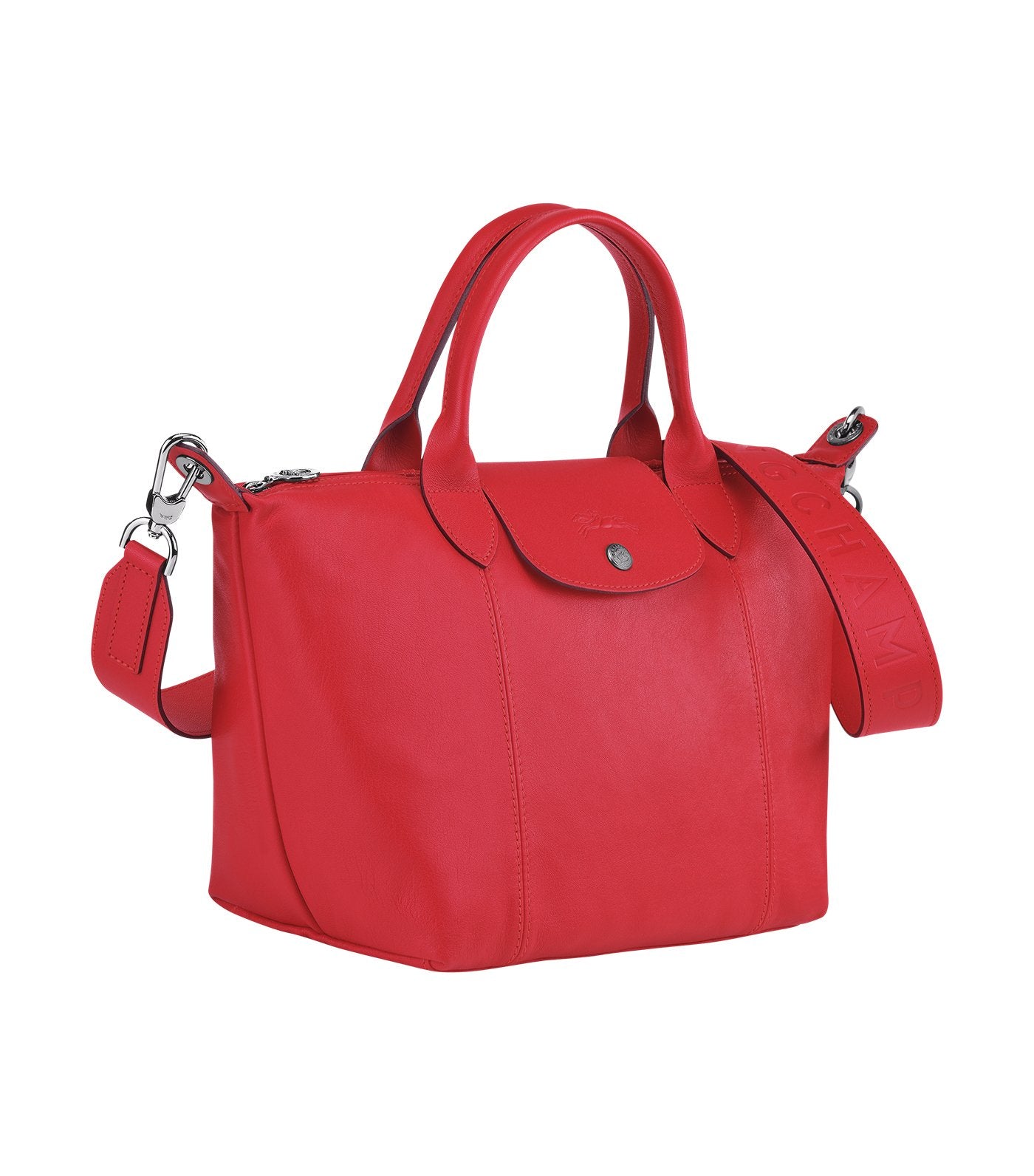 Le Pliage Cuir Top-Handle Bag S Red