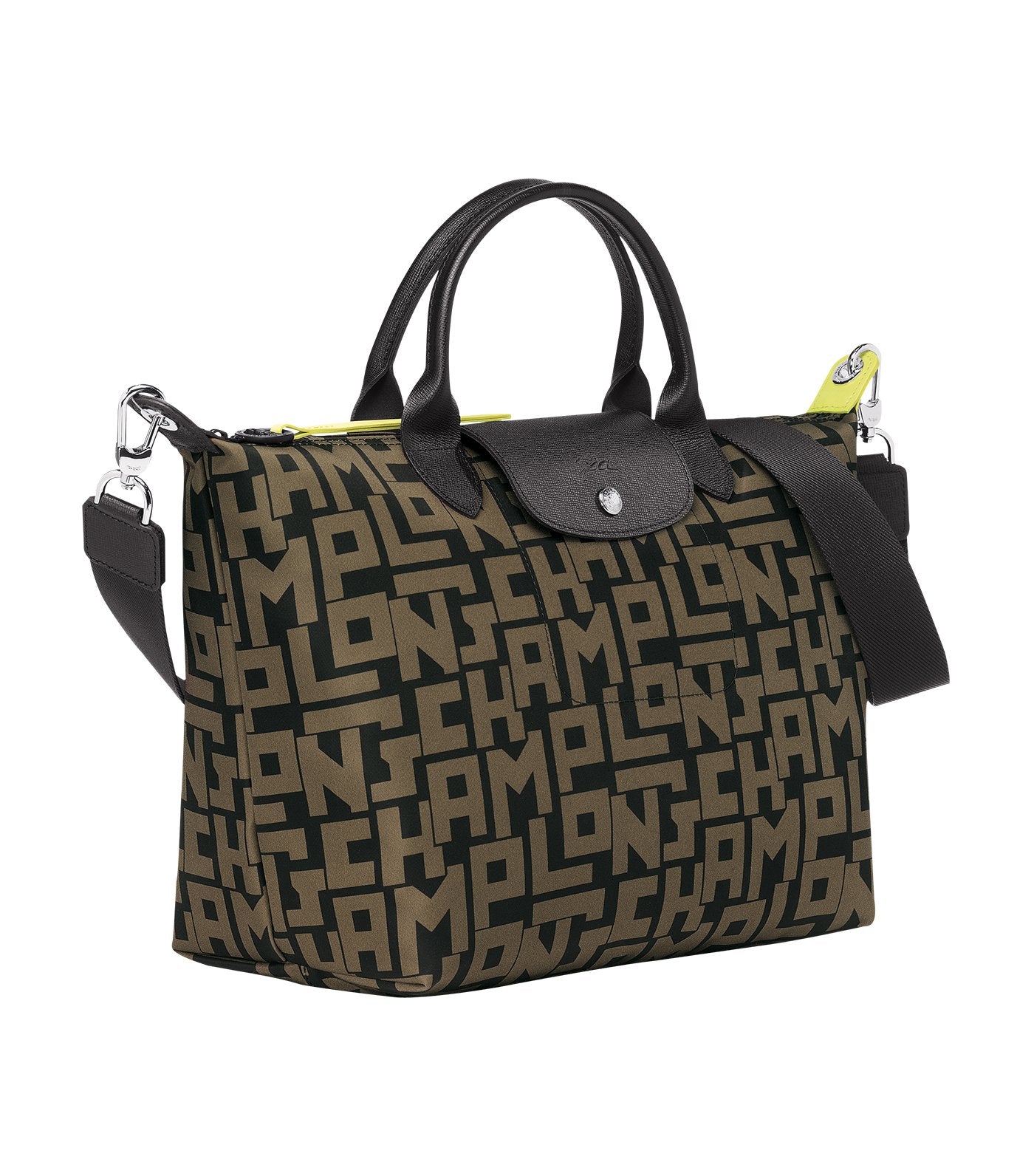 Le Pliage LGP Top-Handle Bag M Black and Khaki