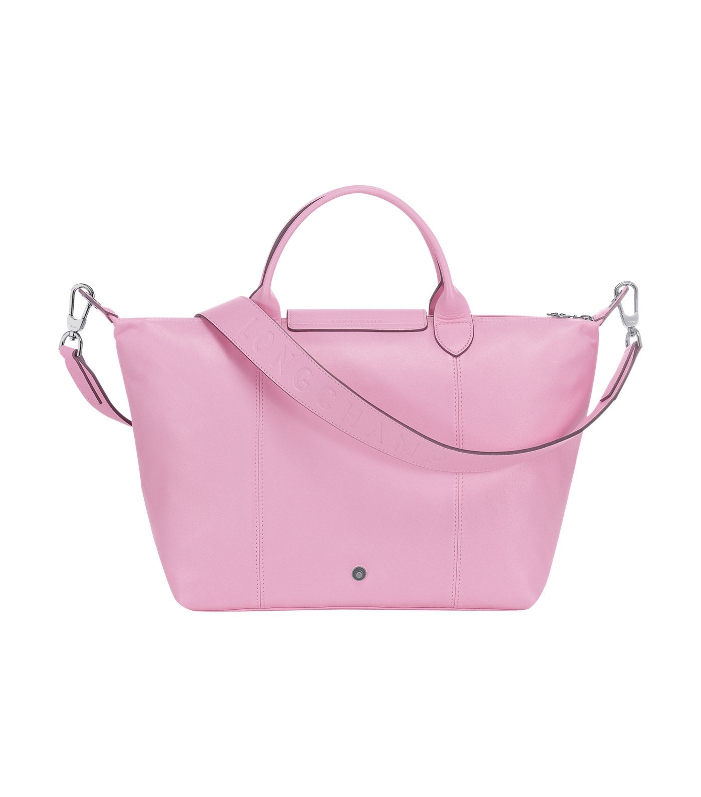 Longchamp Le Pliage Cuir Top Handle Bag M Pink