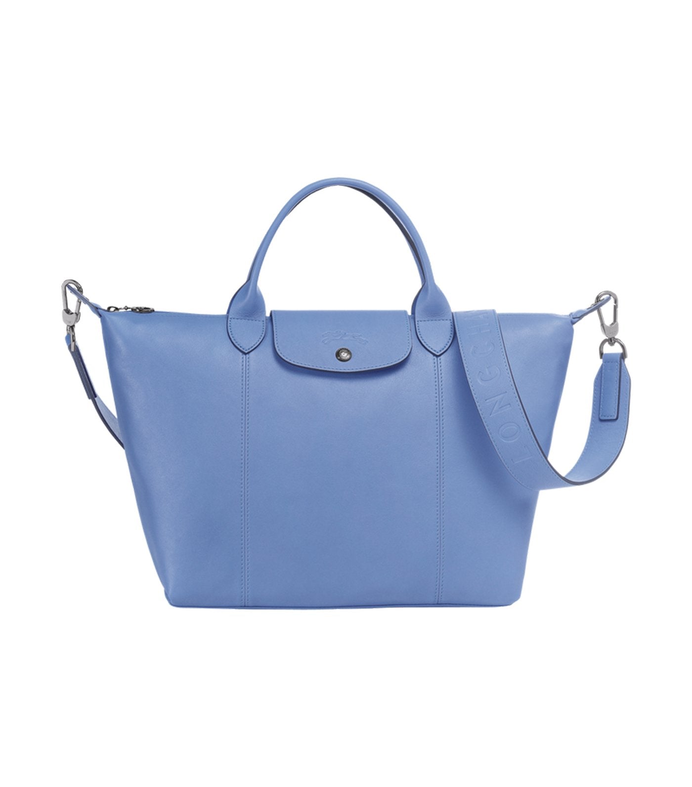 Le Pliage Cuir Top-Handle Bag M Blue