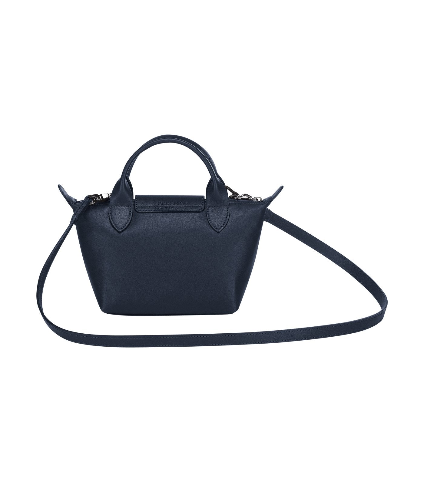 Le Pliage Cuir Top-Handle Bag Mini Navy