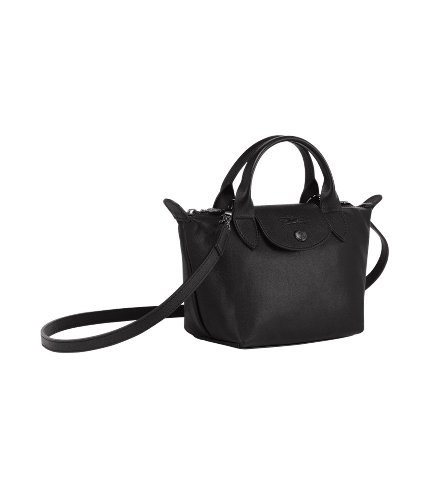 Le Pliage Cuir Top-Handle Bag Mini Black