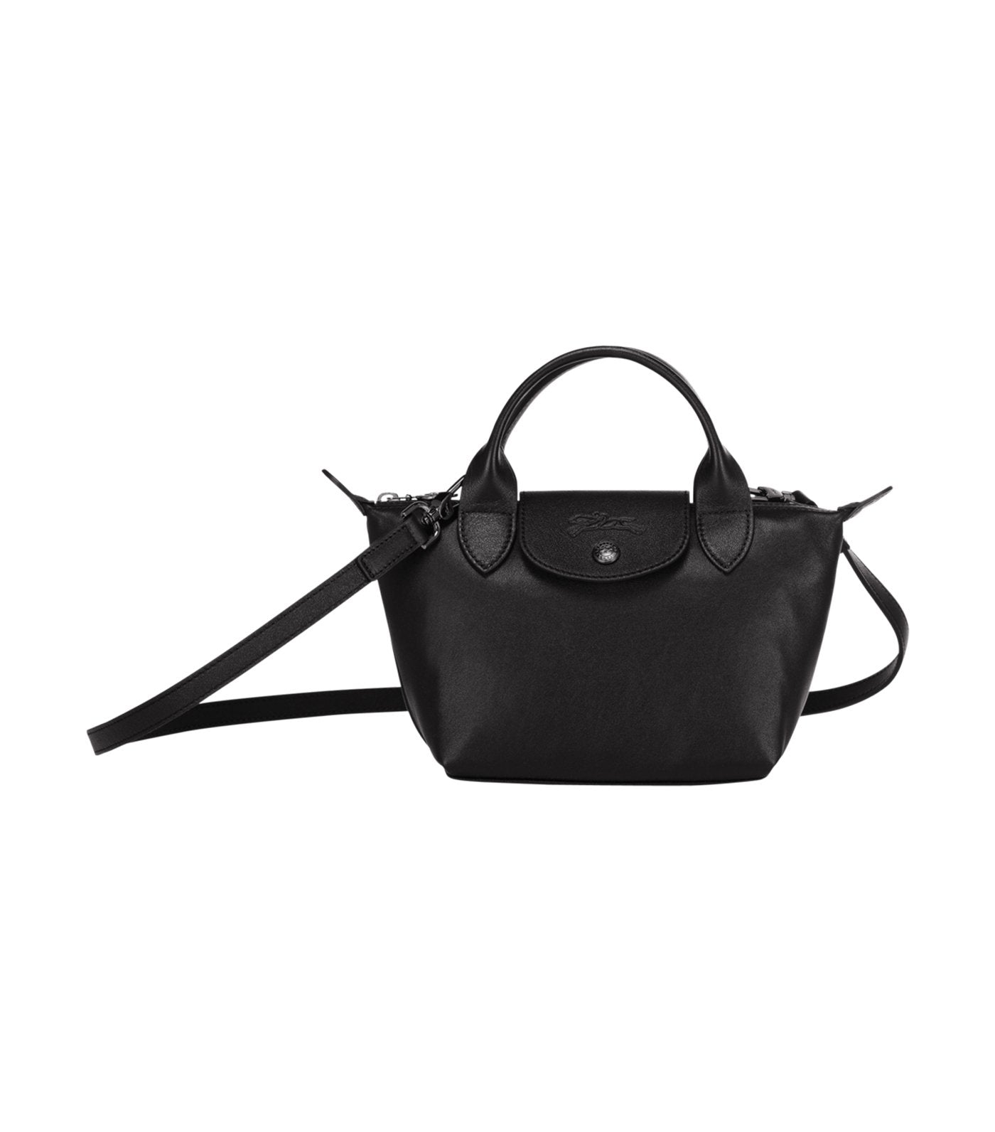 Le Pliage Cuir Top-Handle Bag Mini Black