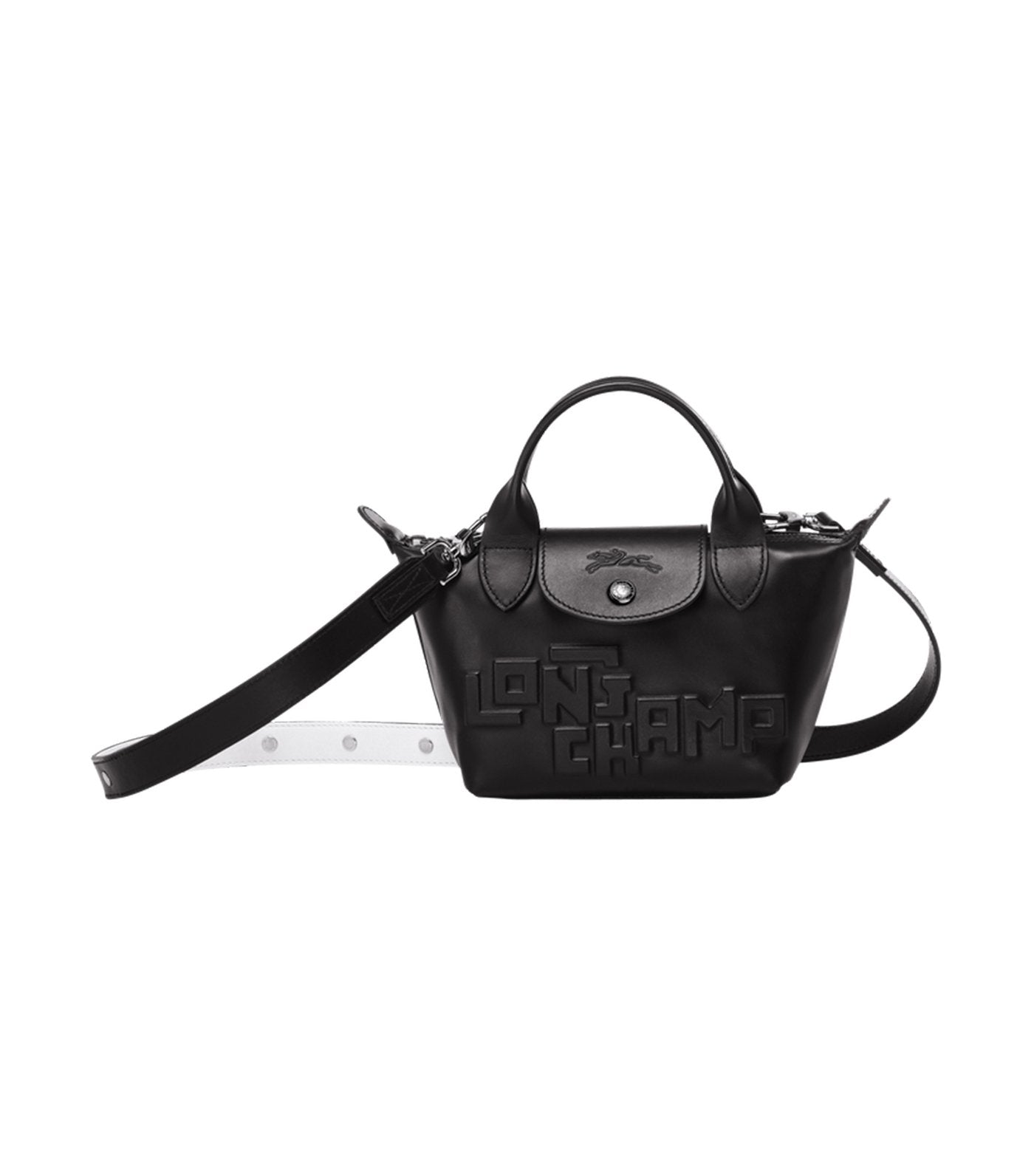 Le Pliage Cuir Estampe Top-Handle Bag Mini Black