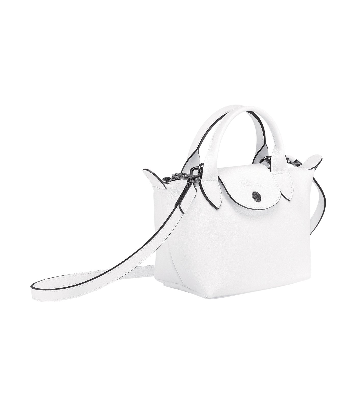 Le Pliage Cuir Top-Handle Bag Mini White