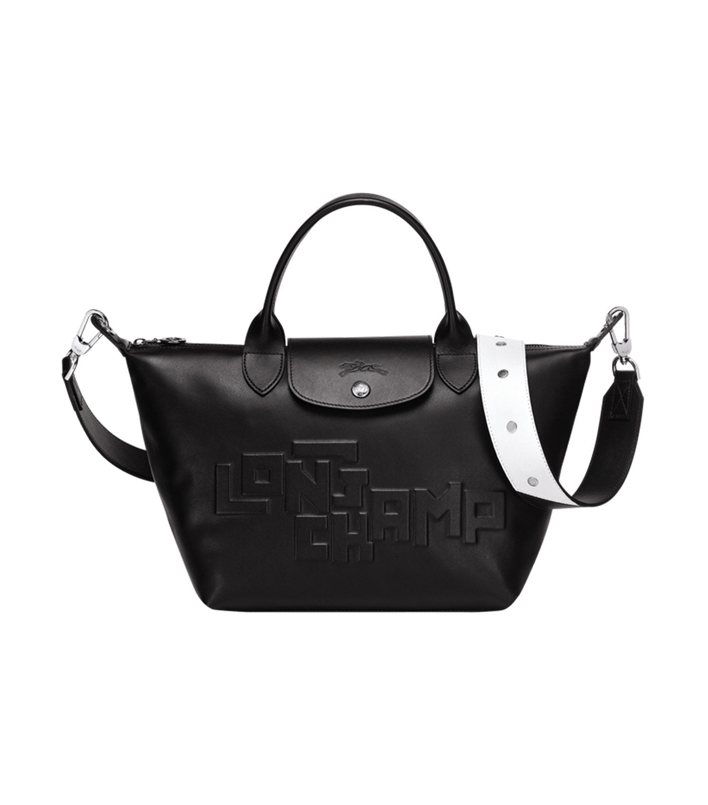 Le Pliage Cuir Estampe Top-Handle Bag S Black