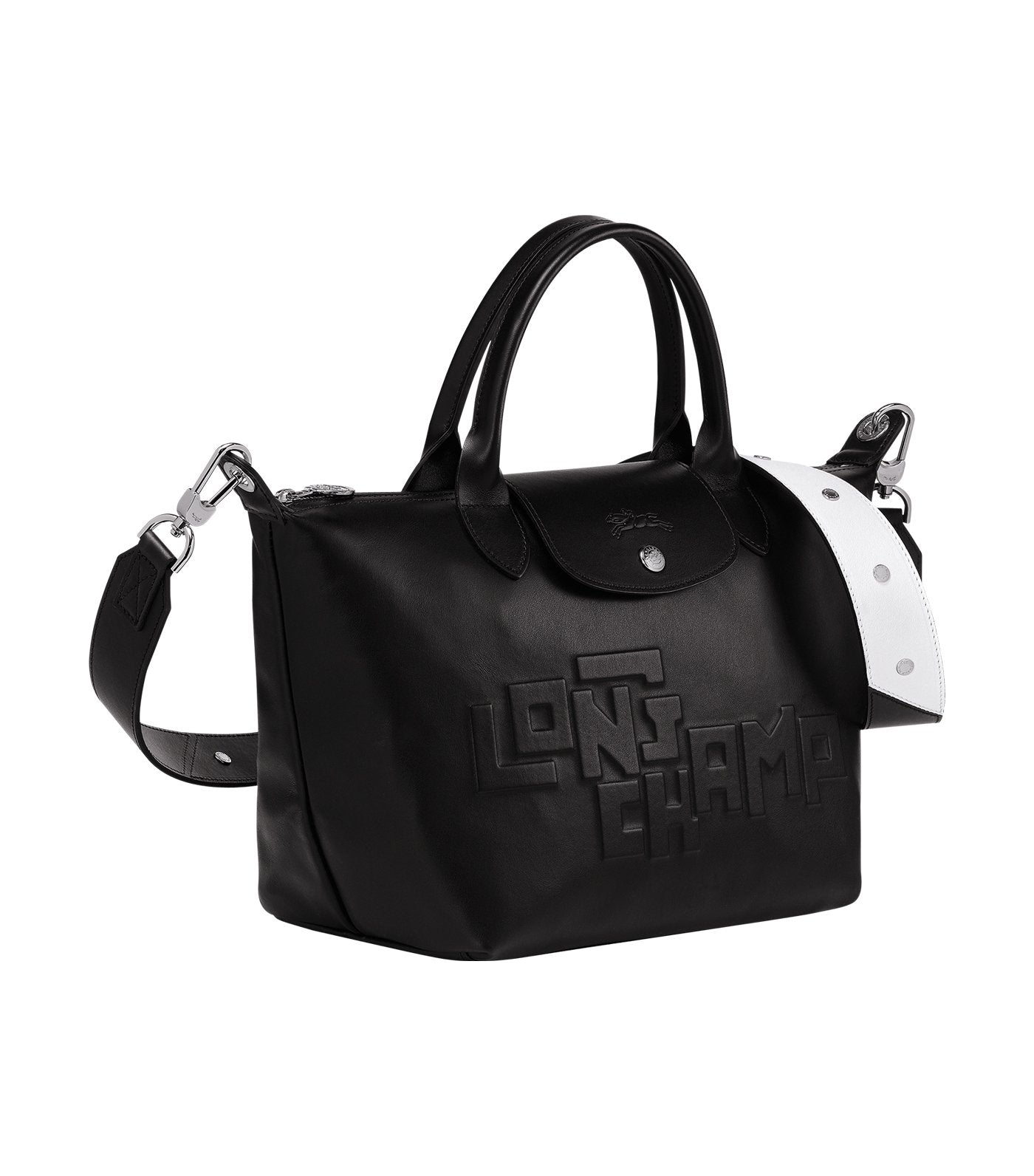 Le Pliage Cuir Estampe Top-Handle Bag S Black