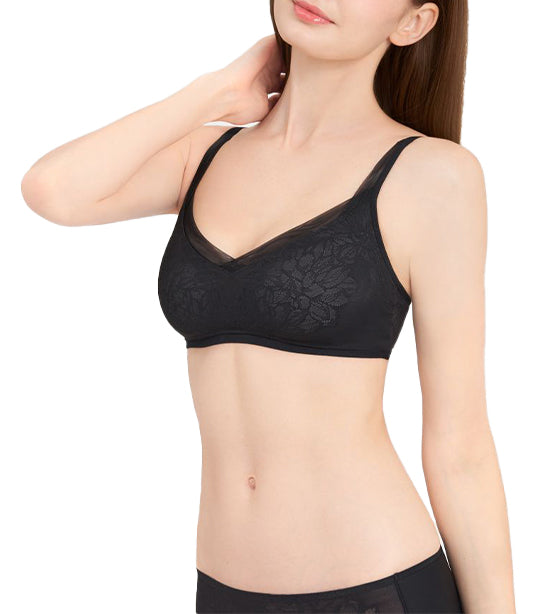FitSmart No Wire Easy Size Bra Black