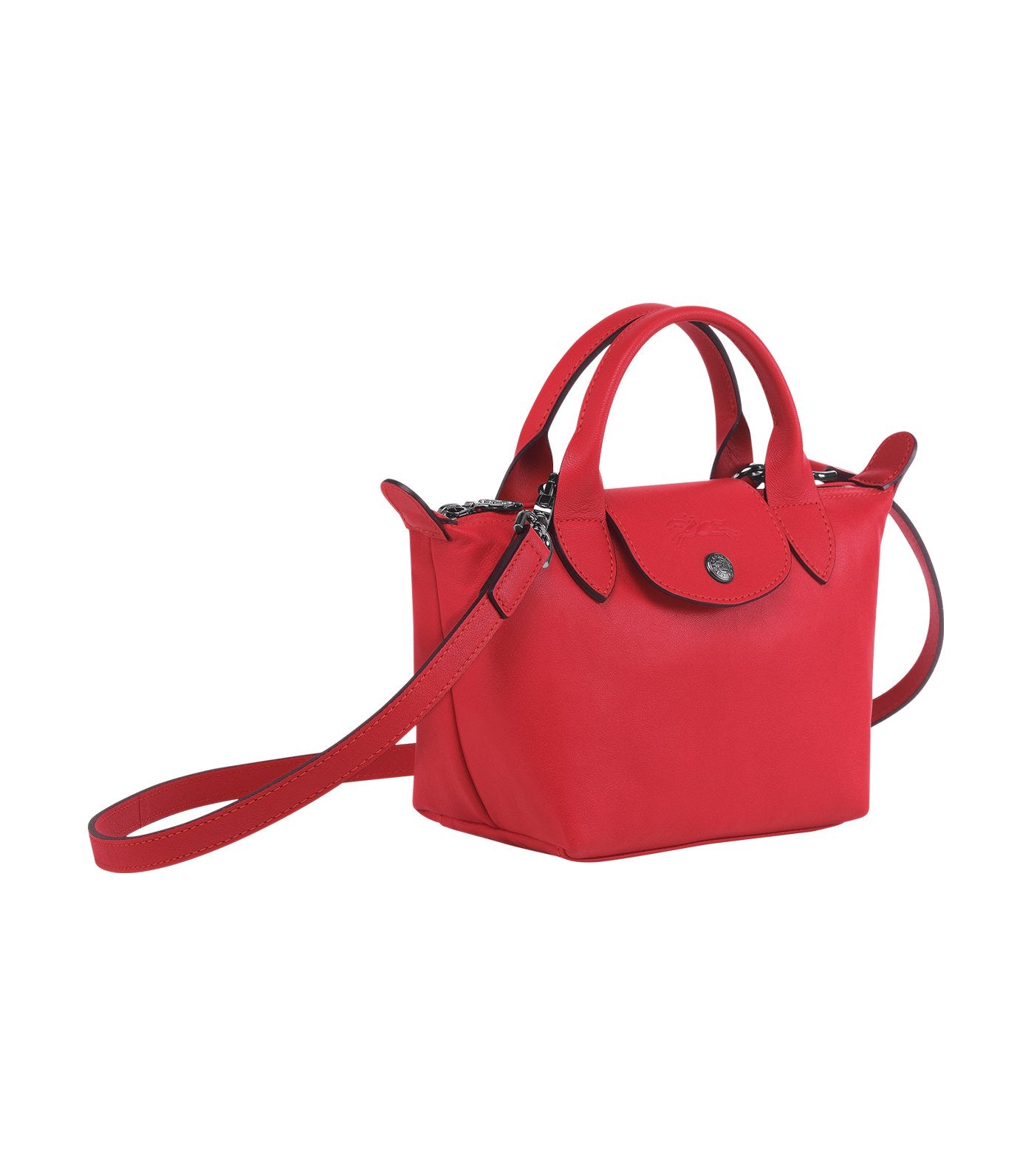 Le Pliage Cuir Top-Handle Bag Mini Red