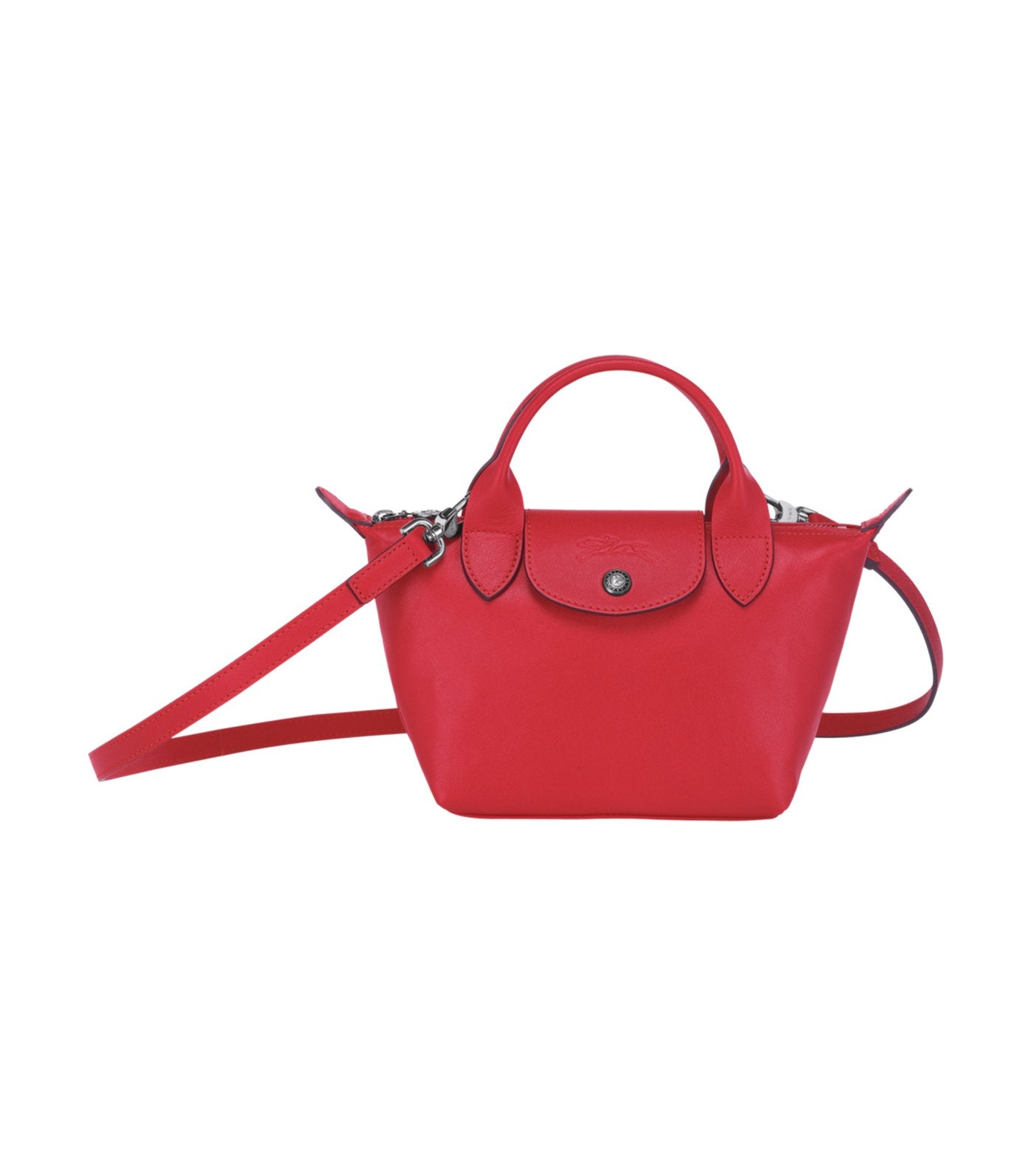 Le Pliage Cuir Top-Handle Bag Mini Red