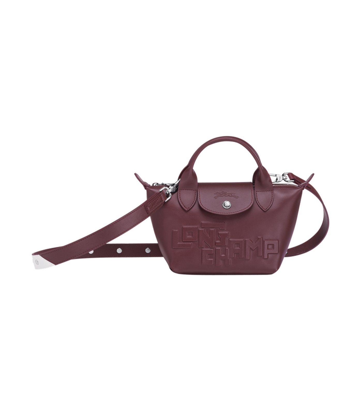Le Pliage Cuir Estampe Top-Handle Bag Mini Brandy