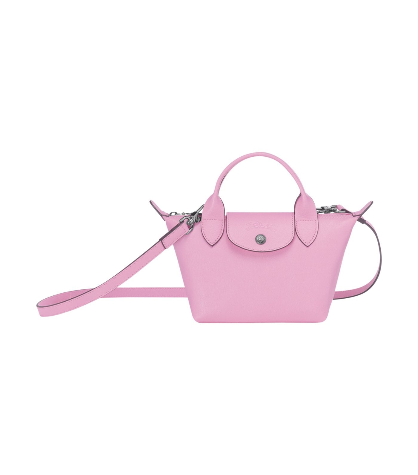 Le Pliage Cuir Top-Handle Bag Mini Pink