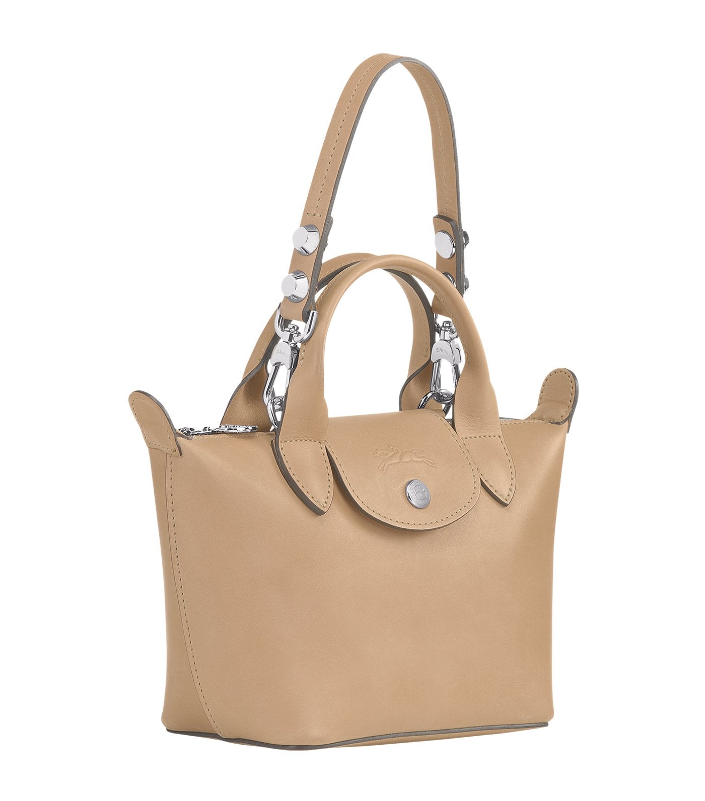 Le Pliage Cuir Luxe Top Handle Bag Mini Natural