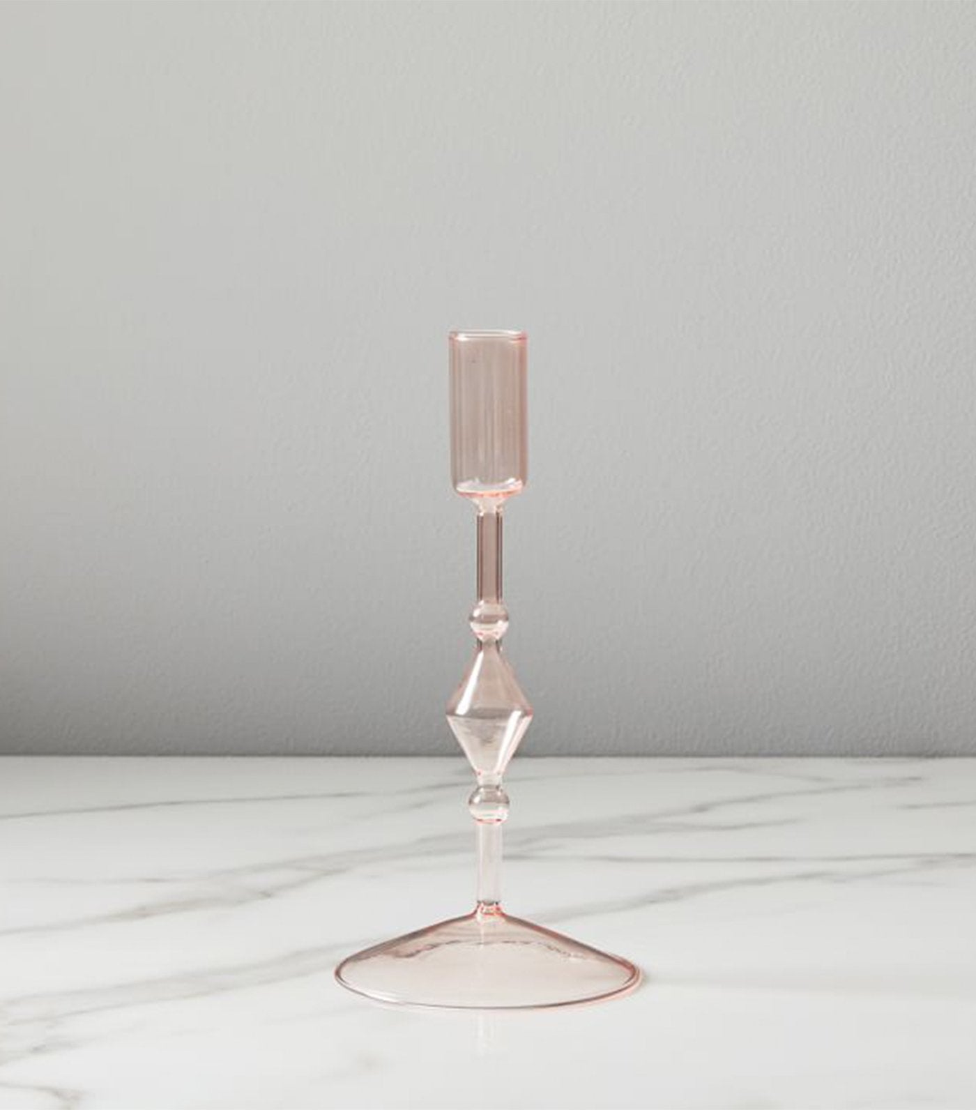 West Elm Paradiso Glass Taper Holder - Blush
