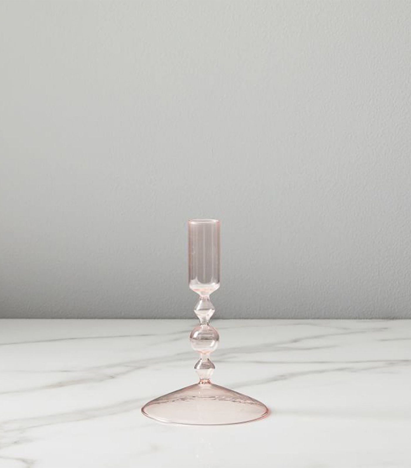 West Elm Paradiso Glass Taper Holder - Blush