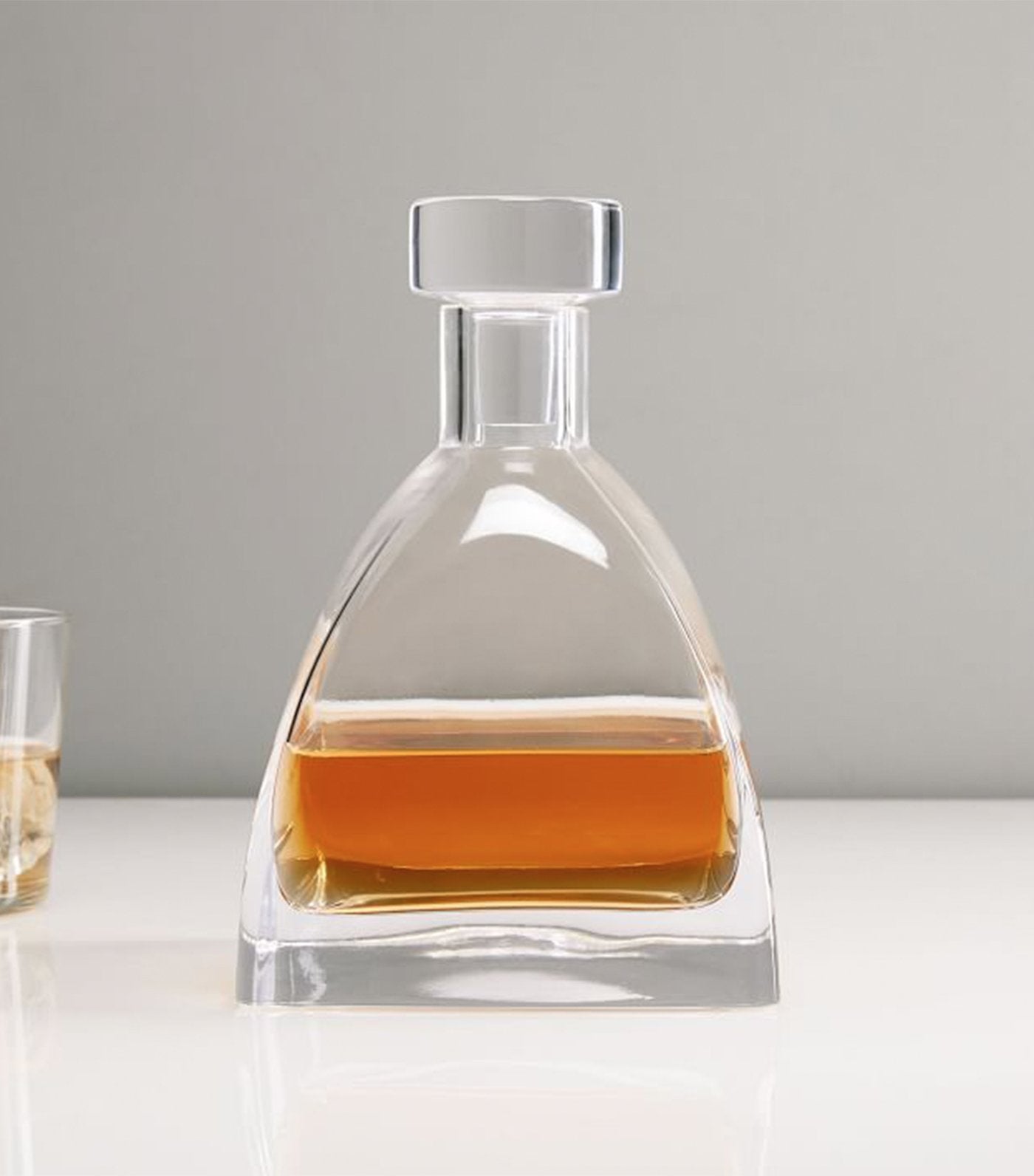 West Elm Glass Decanter, Pyramid Whiskey