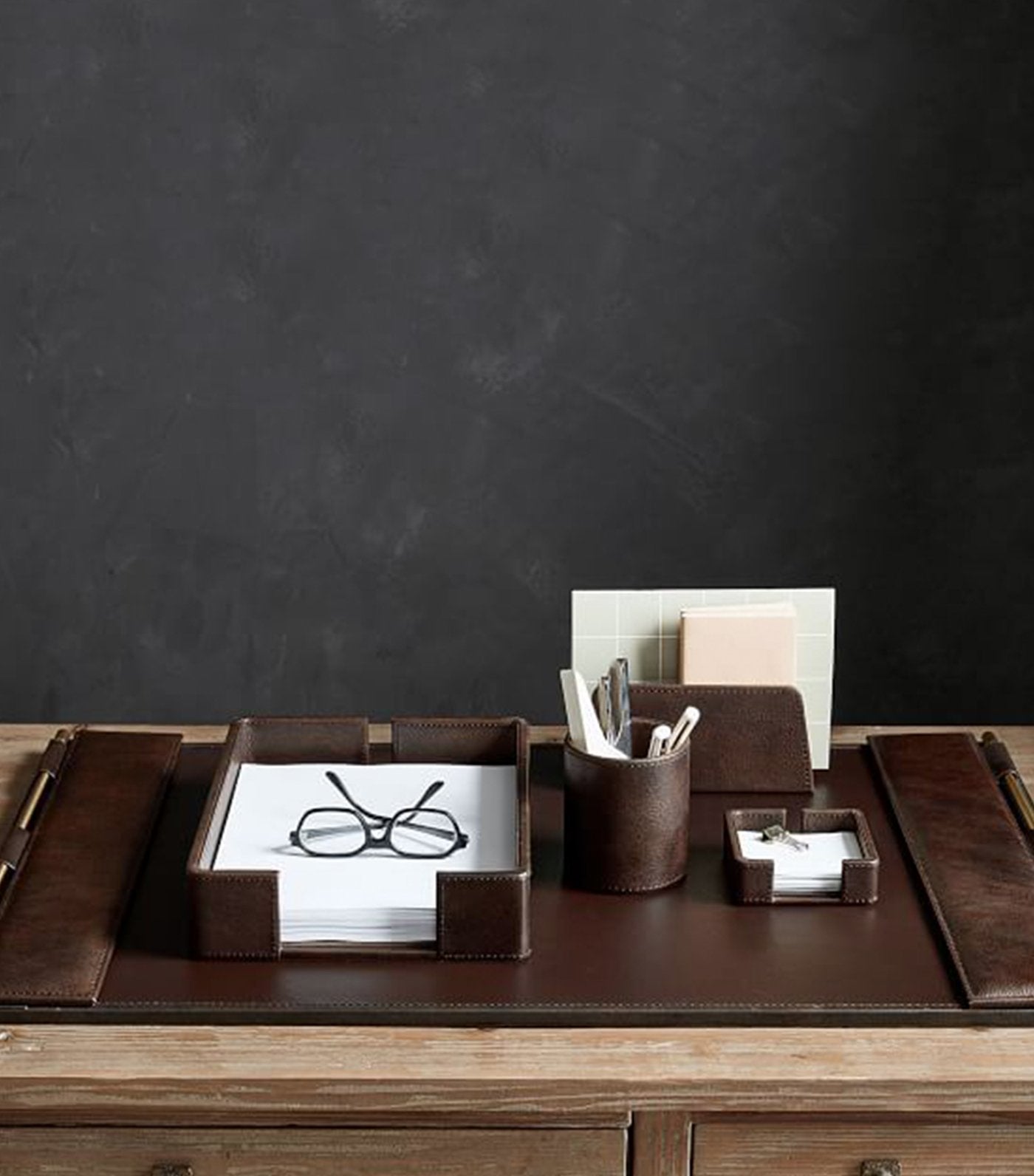 Pottery Barn Klein Leather Desk Accessories - Envelope Holder