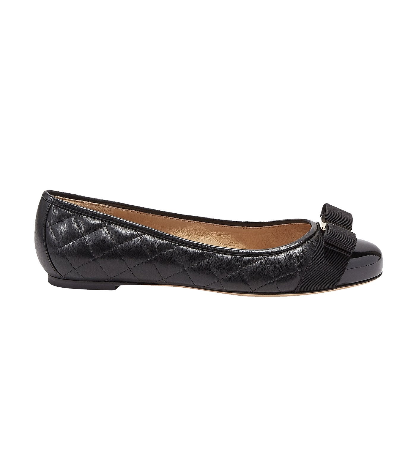 Varina Quilted Ballet Flats Black