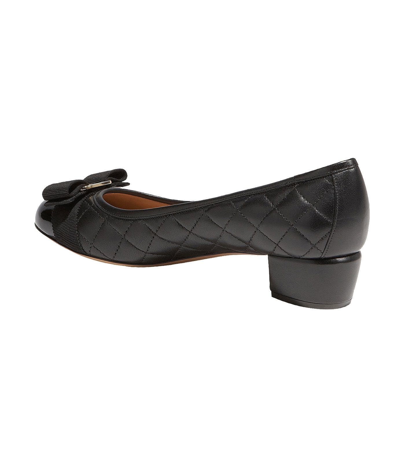Vara Quilted Bow Pump Shoes Black