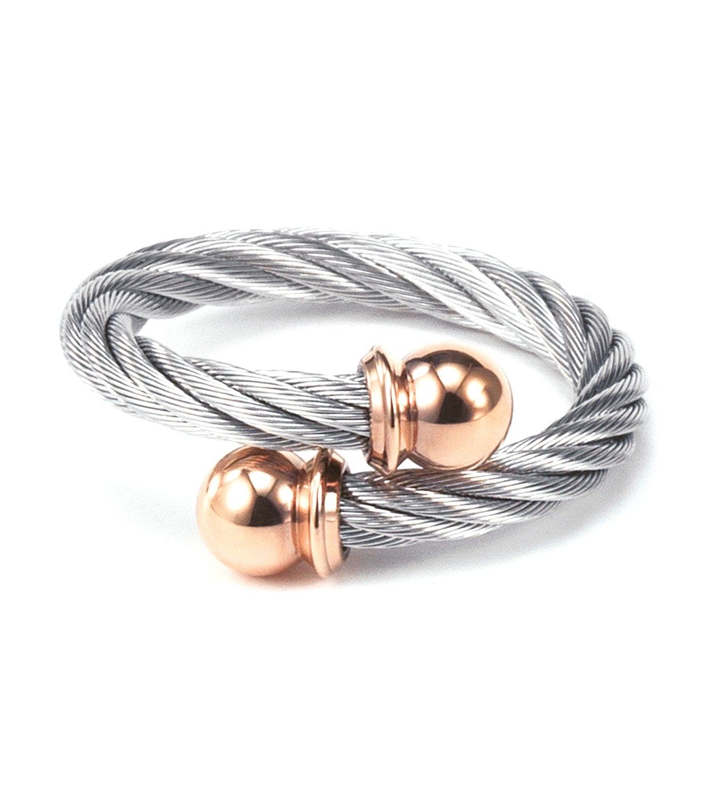 Celtic Ring Steel and Rose Gold