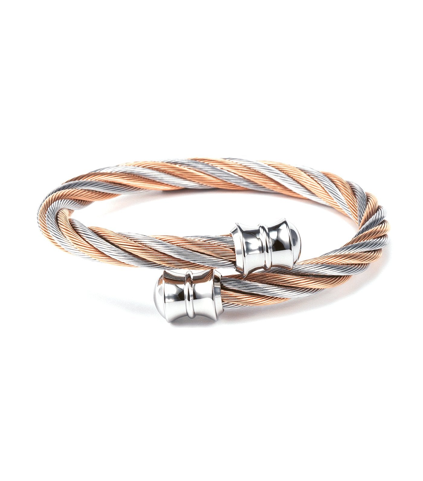 Celtic Bangle Steel and Rose Gold