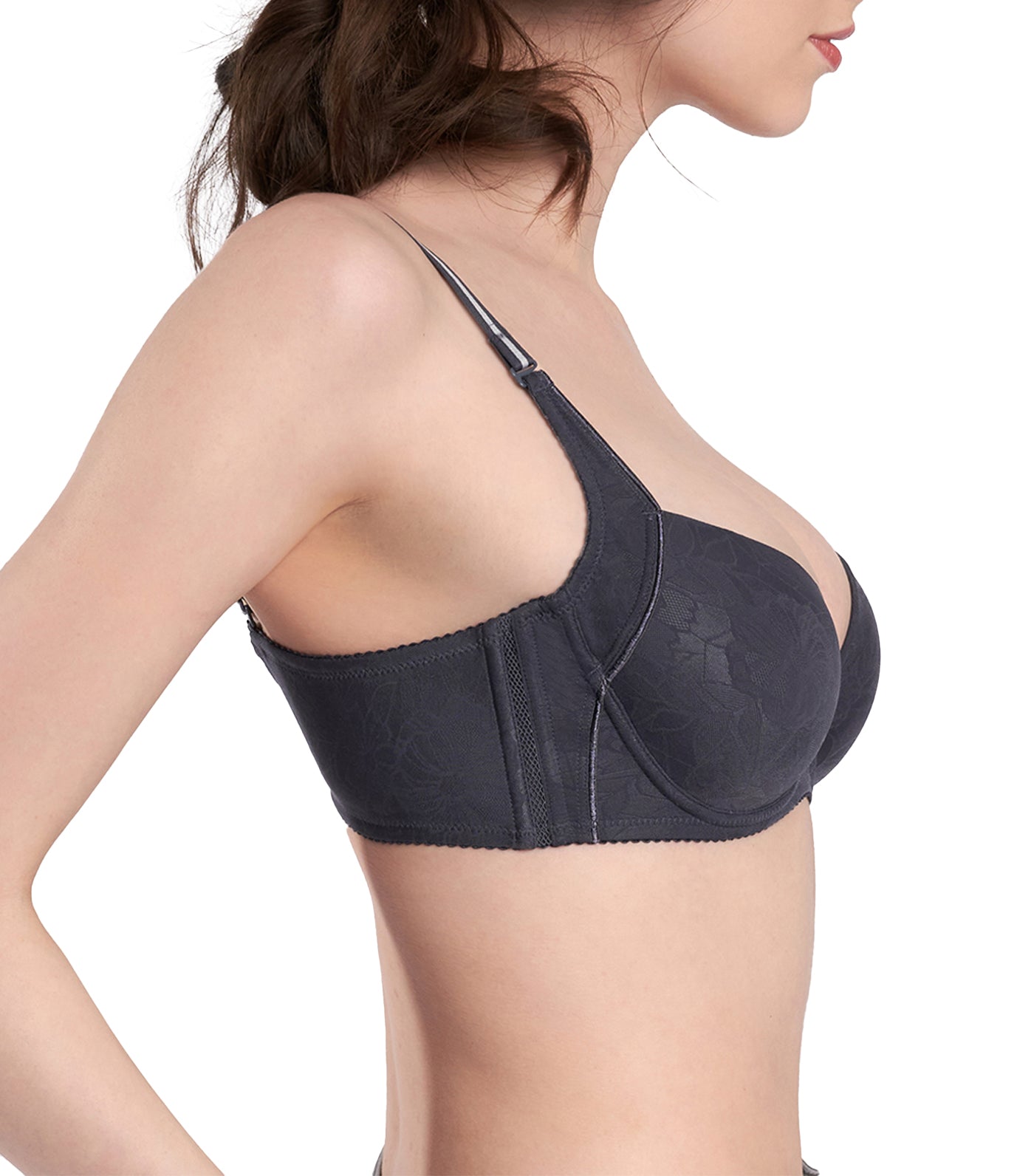 Pure Invisible Full Cup Bra Pebble Gray