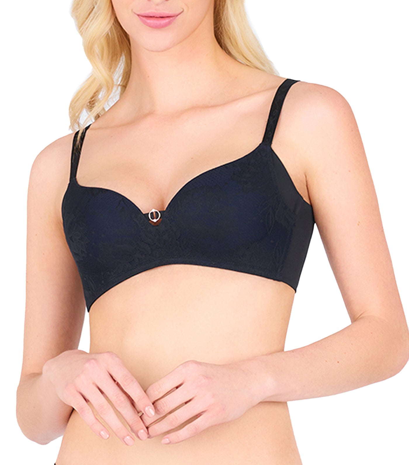 Floral Gardenia Non Wired Bra Dark Blue