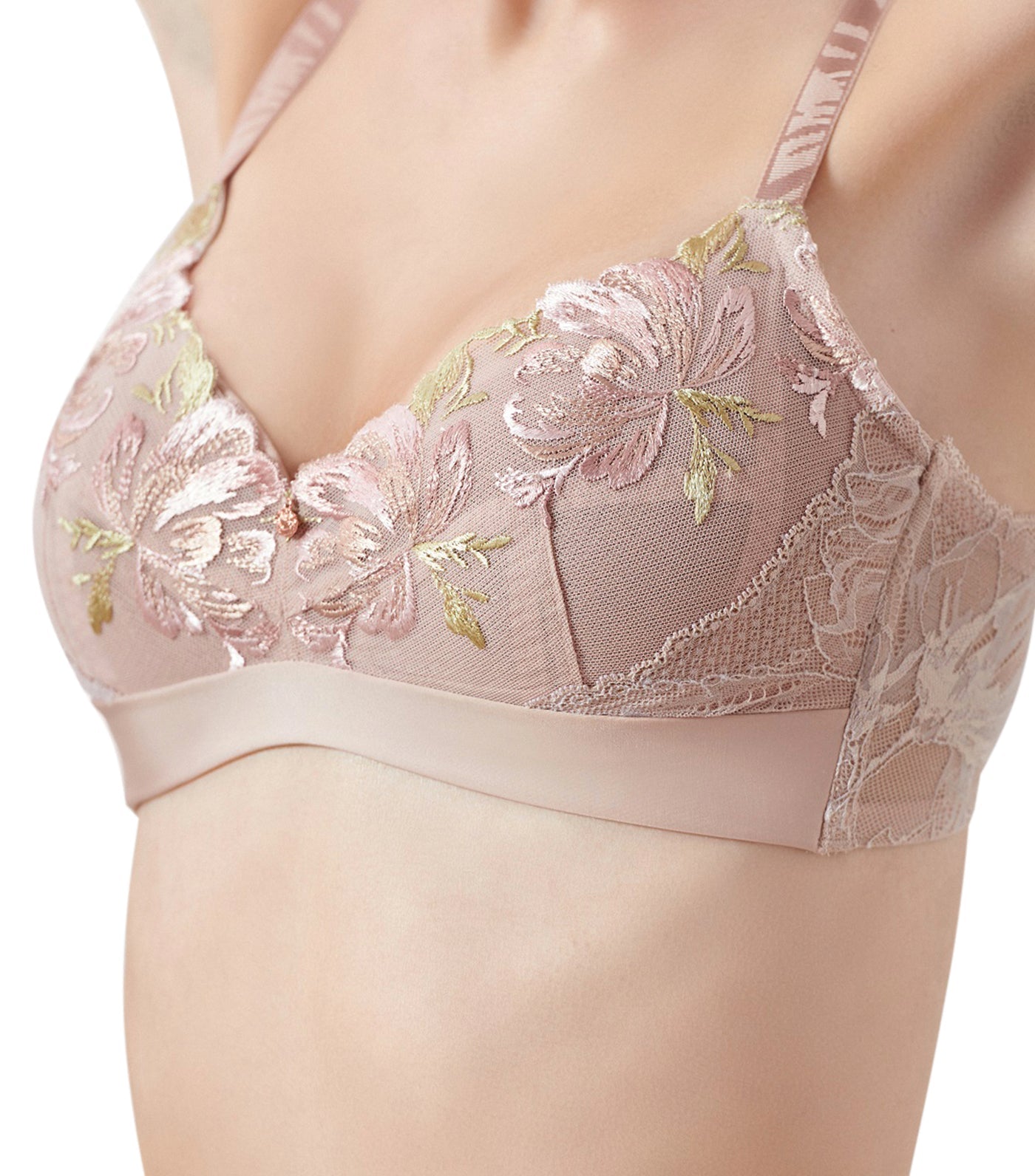 Floral Graceful Non-Wired Bra Pearl Pink