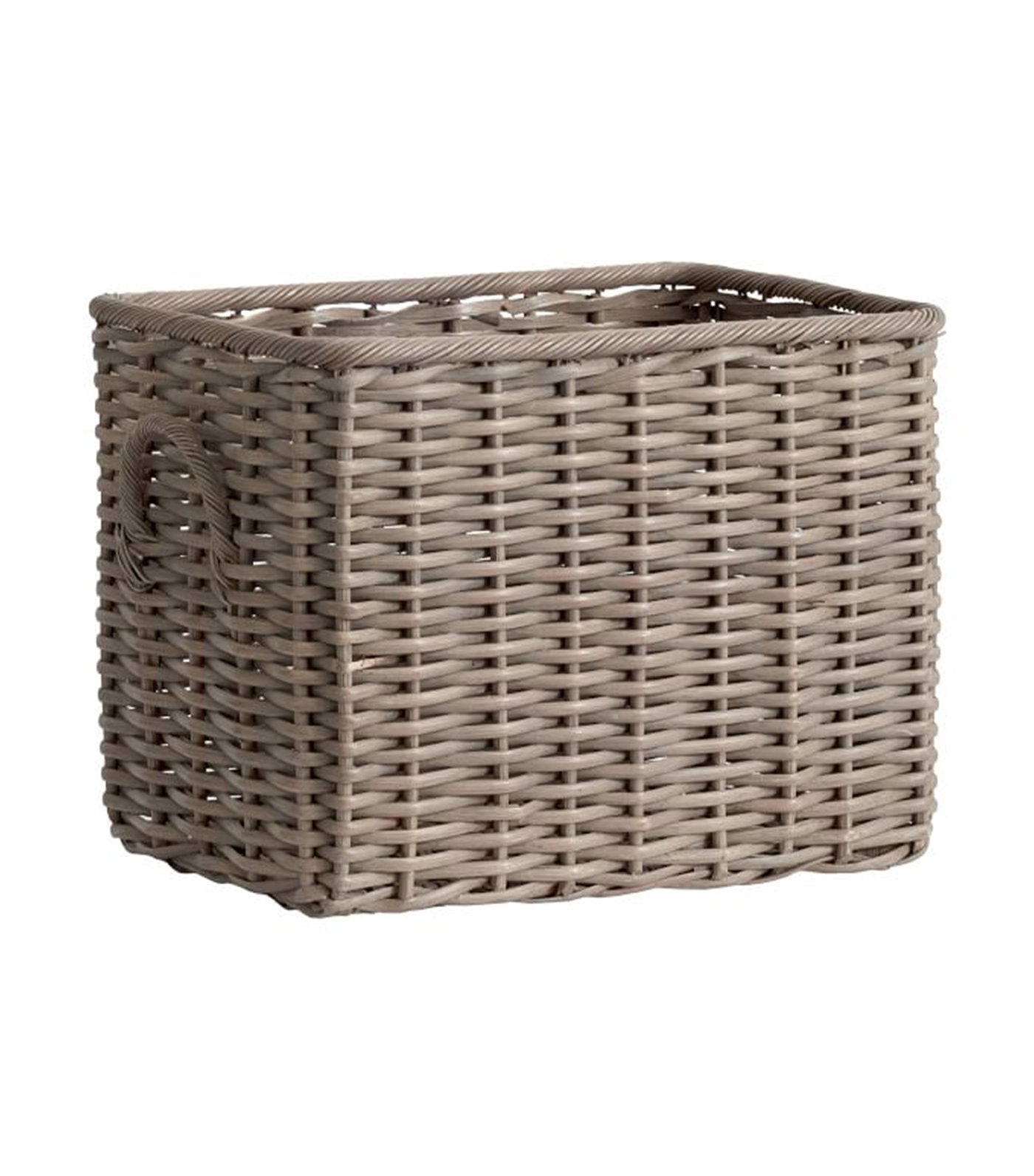 Pottery Barn Aubrey Handwoven Oversized Basket - Gray