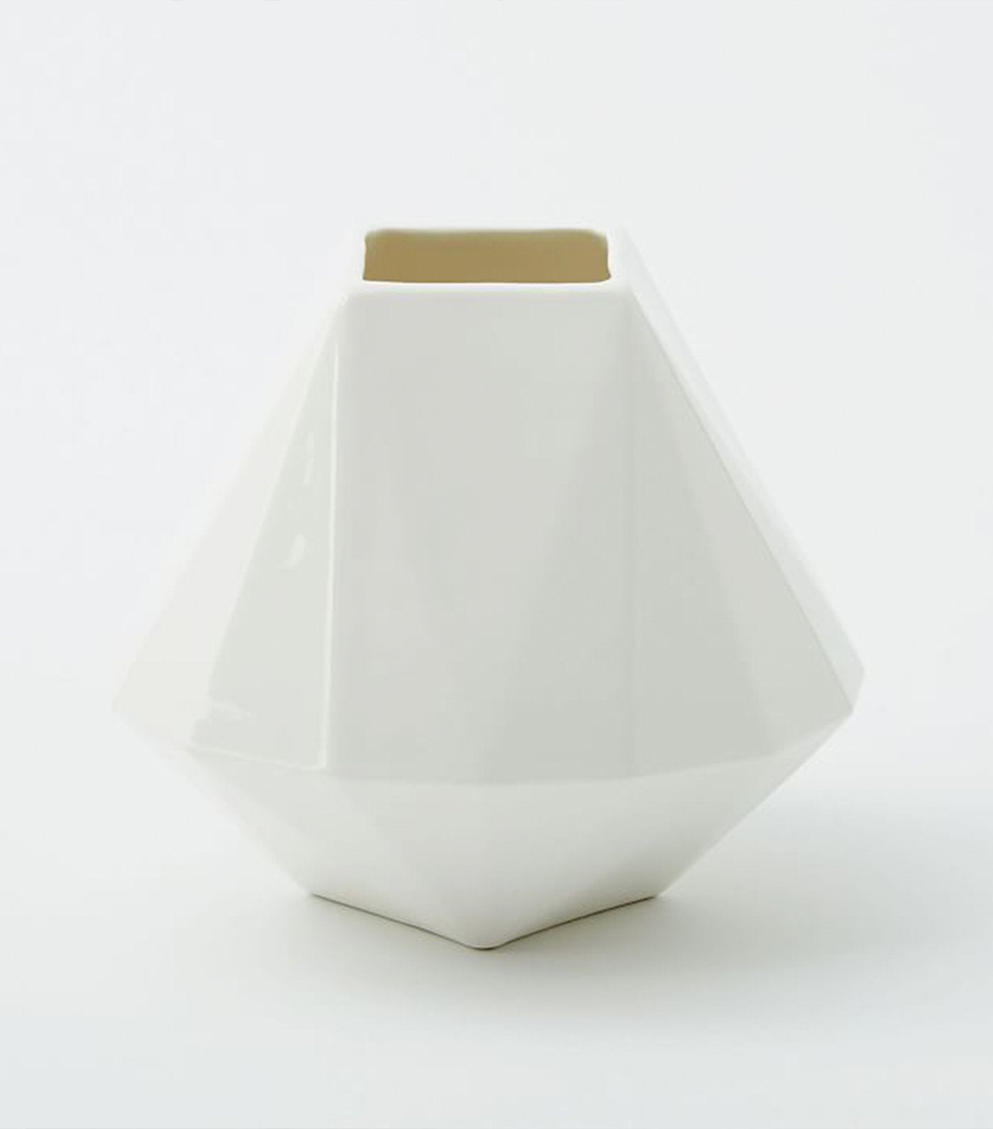 west elm white faceted porcelain vase