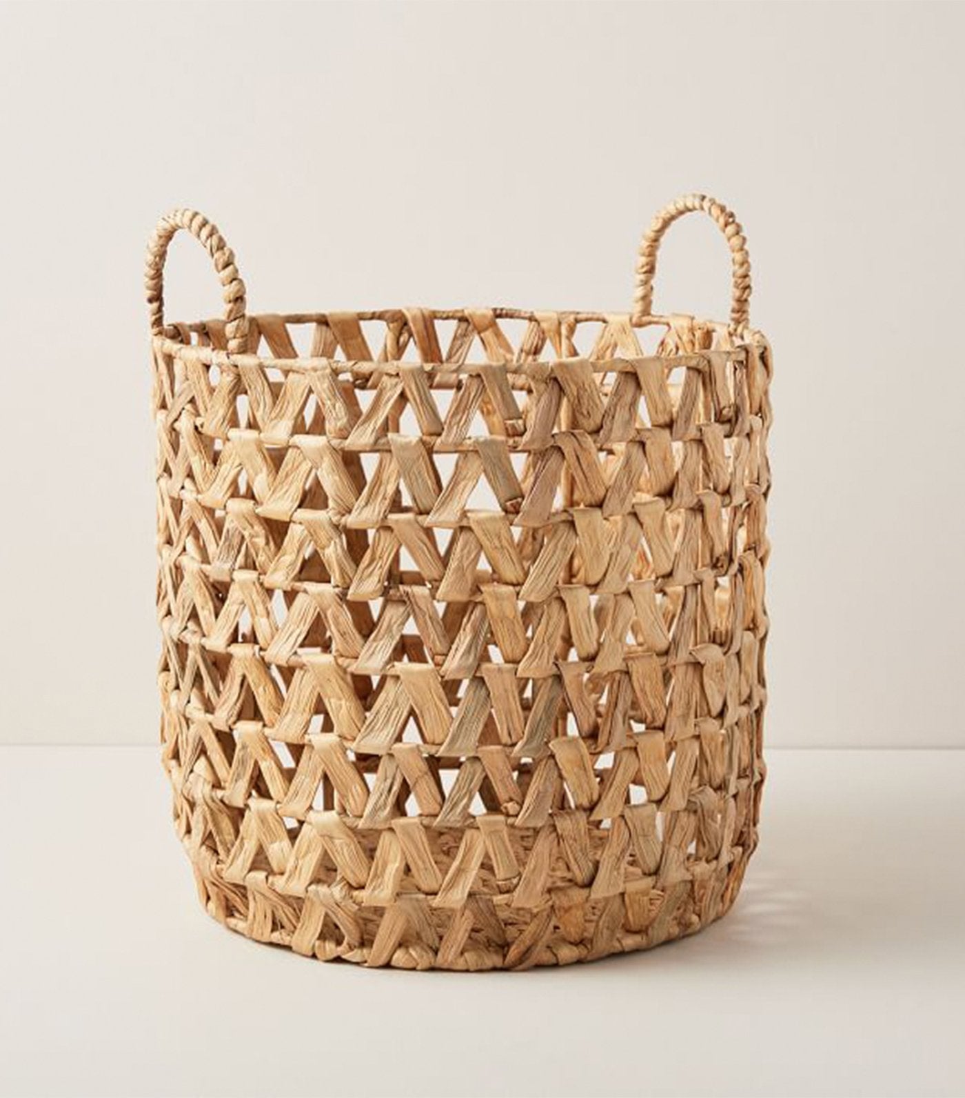 west elm open weave zigzag basket - natural