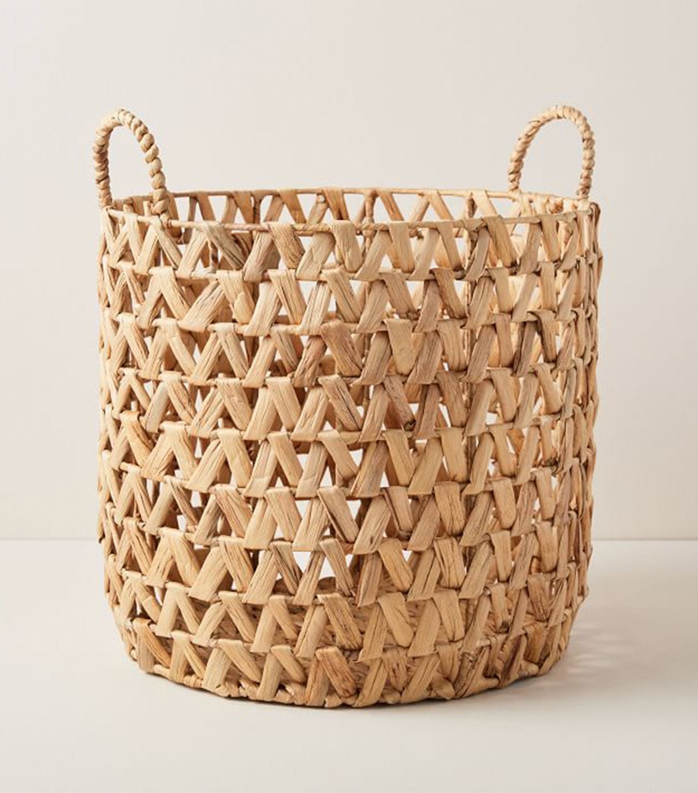 west elm open weave zigzag basket - natural