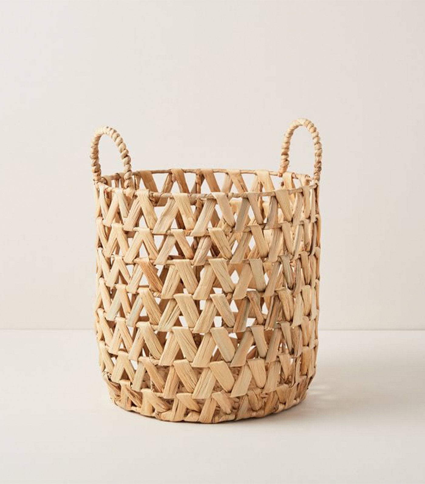 west elm open weave zigzag basket - natural